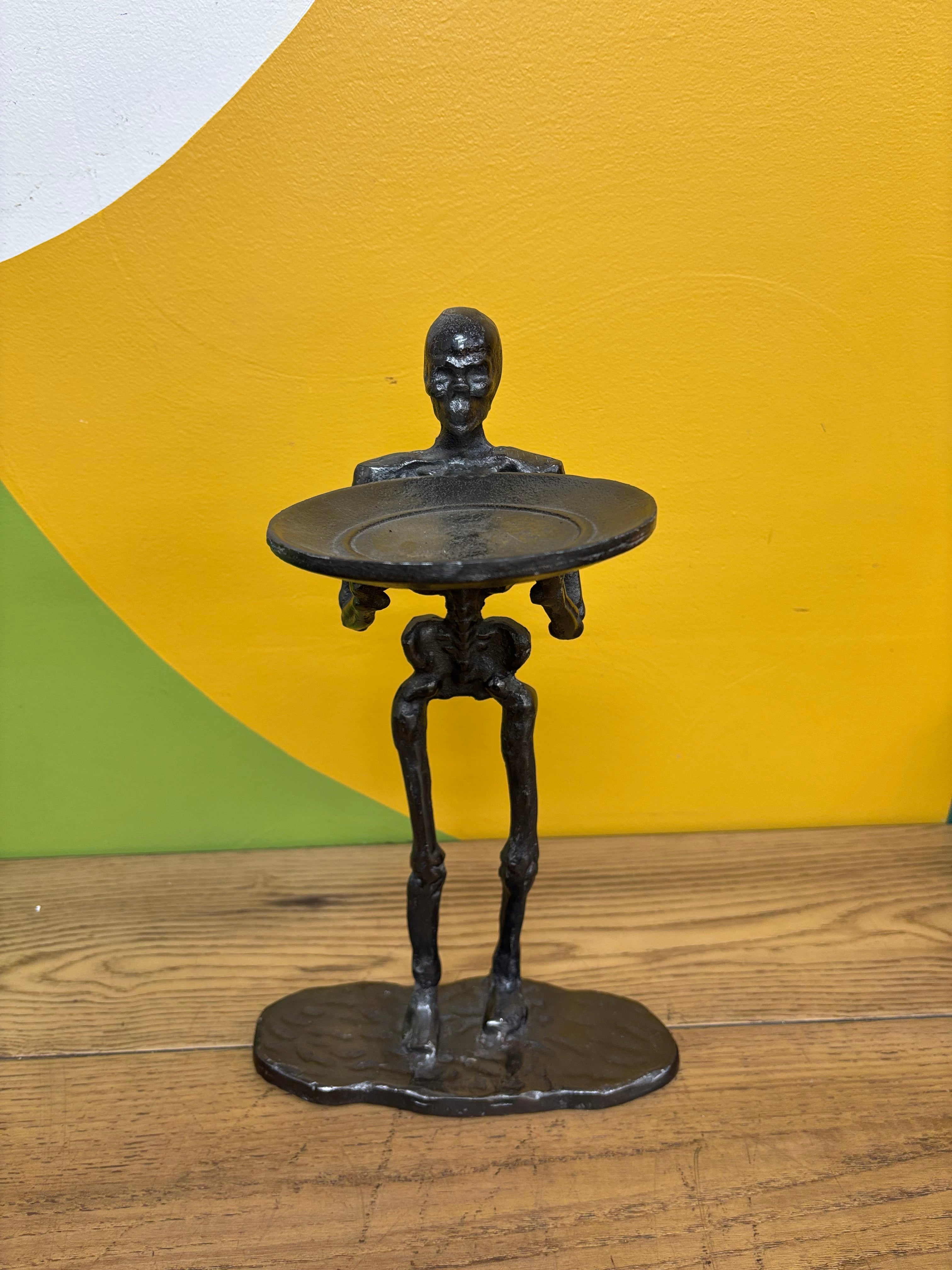 Metal Skeleton Tray Figurine