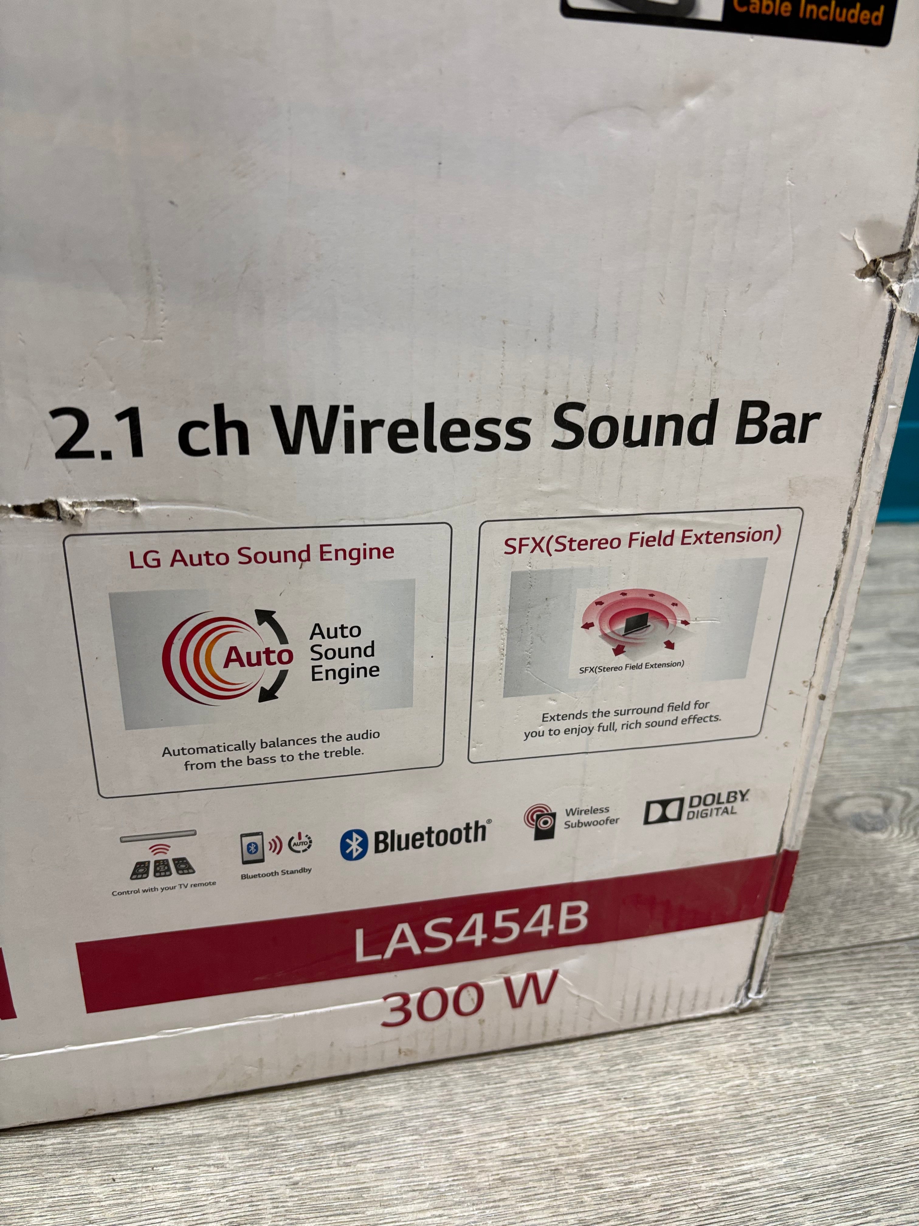 LG 2.1 ch Wireless Sound Bar System -NEW