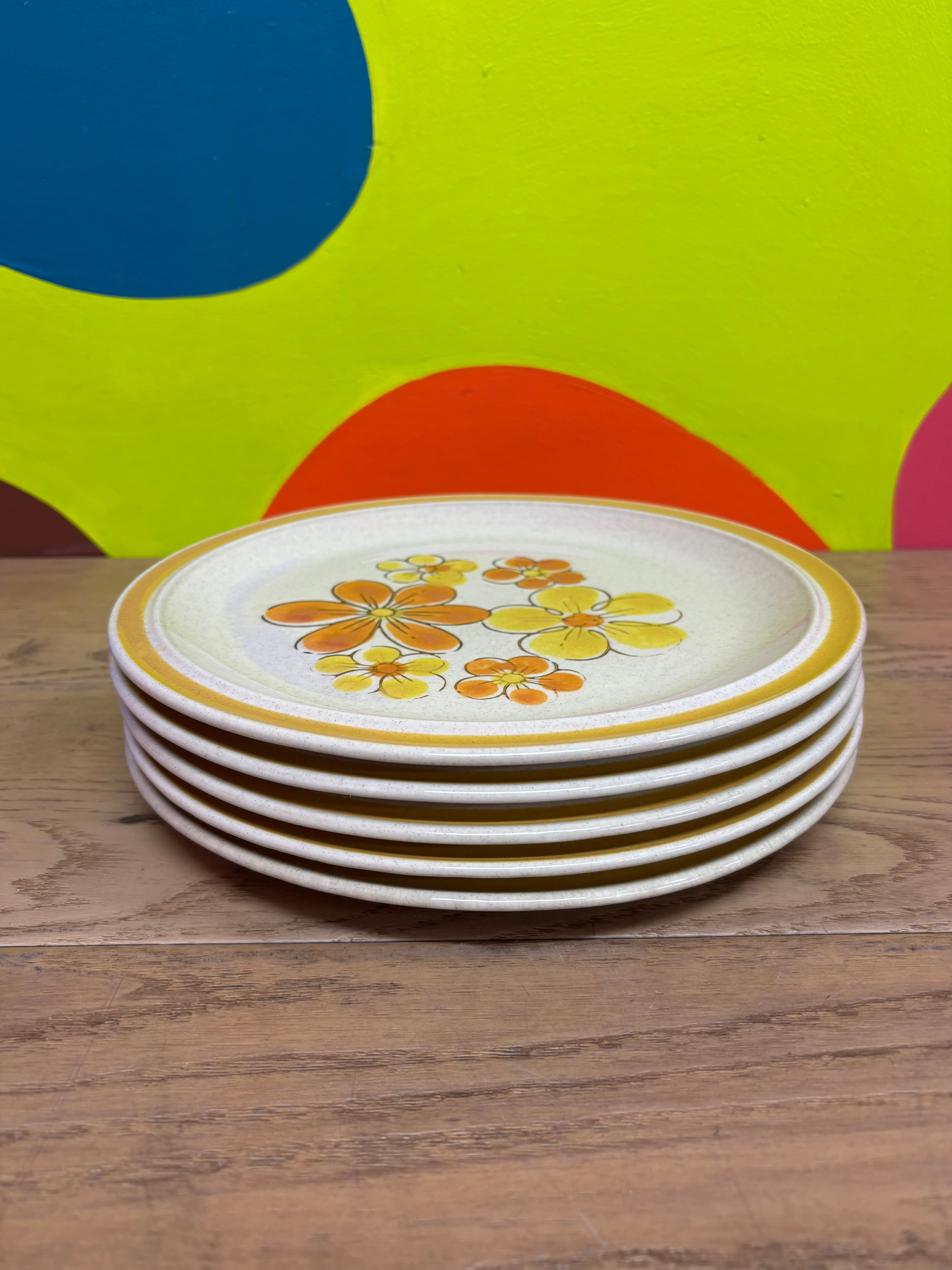 Set of 5 Floral Dinner Plates