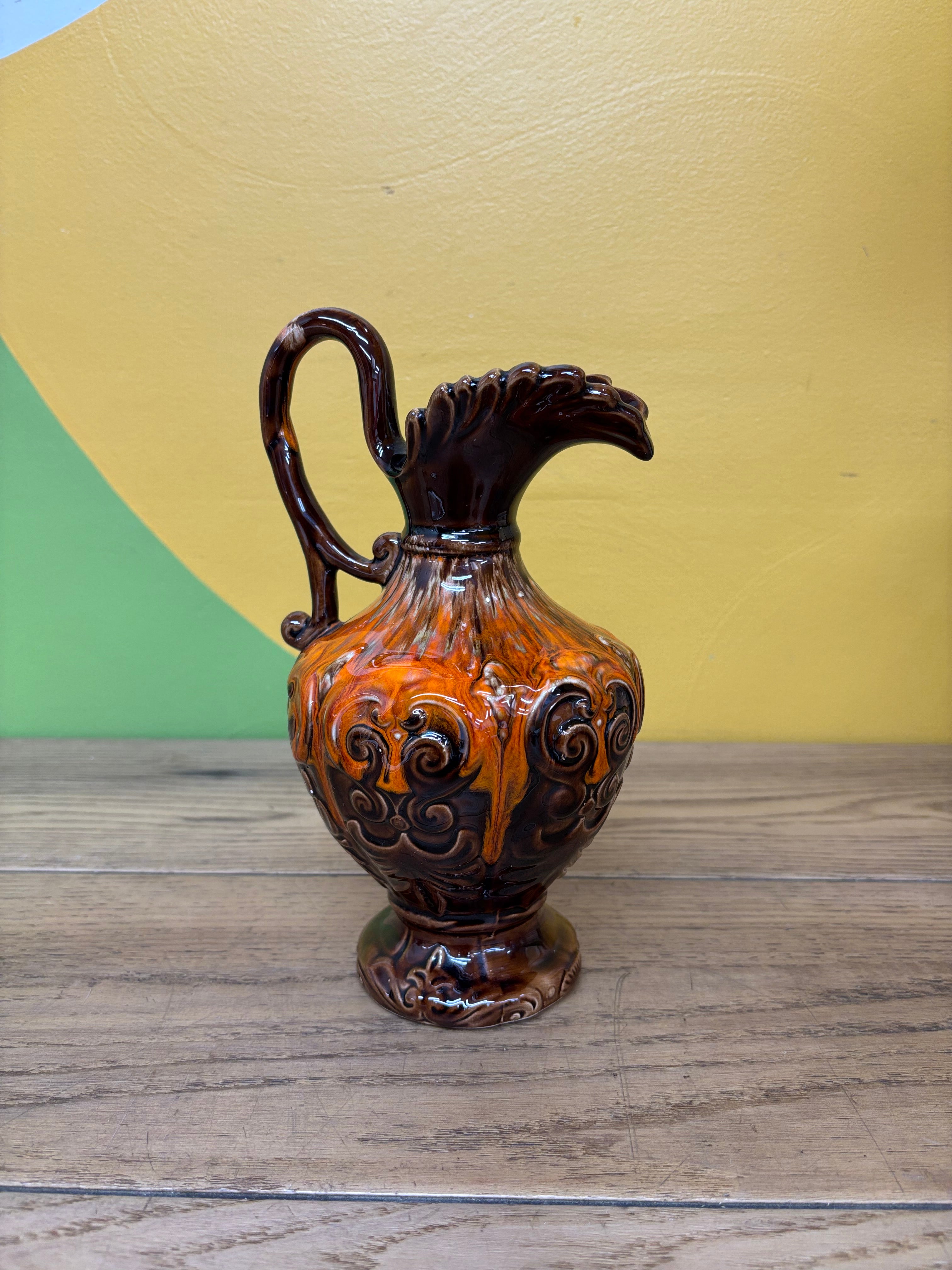 Small Decorative Glazed Pitcher