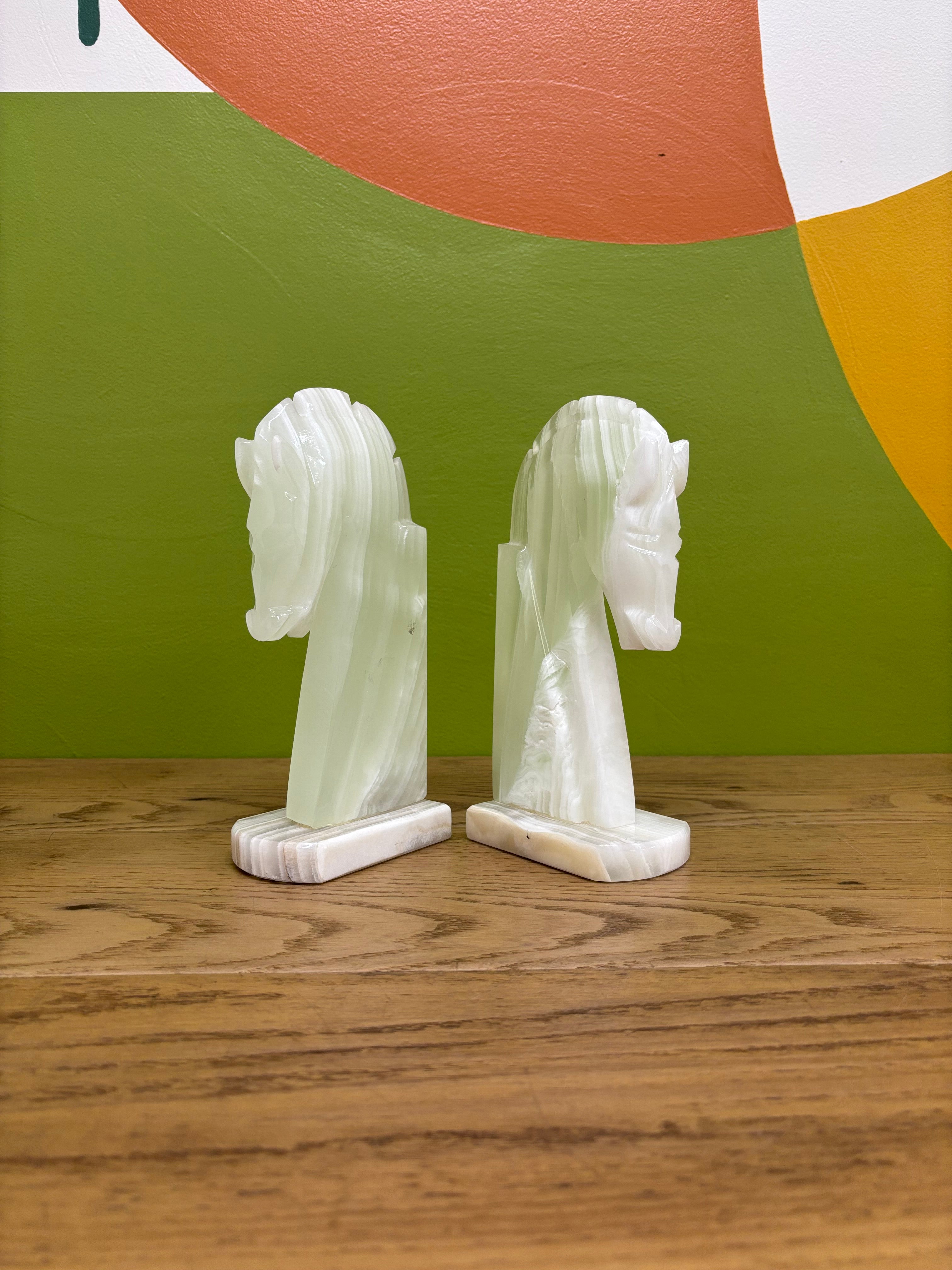 Onyx Horse Head Bookends