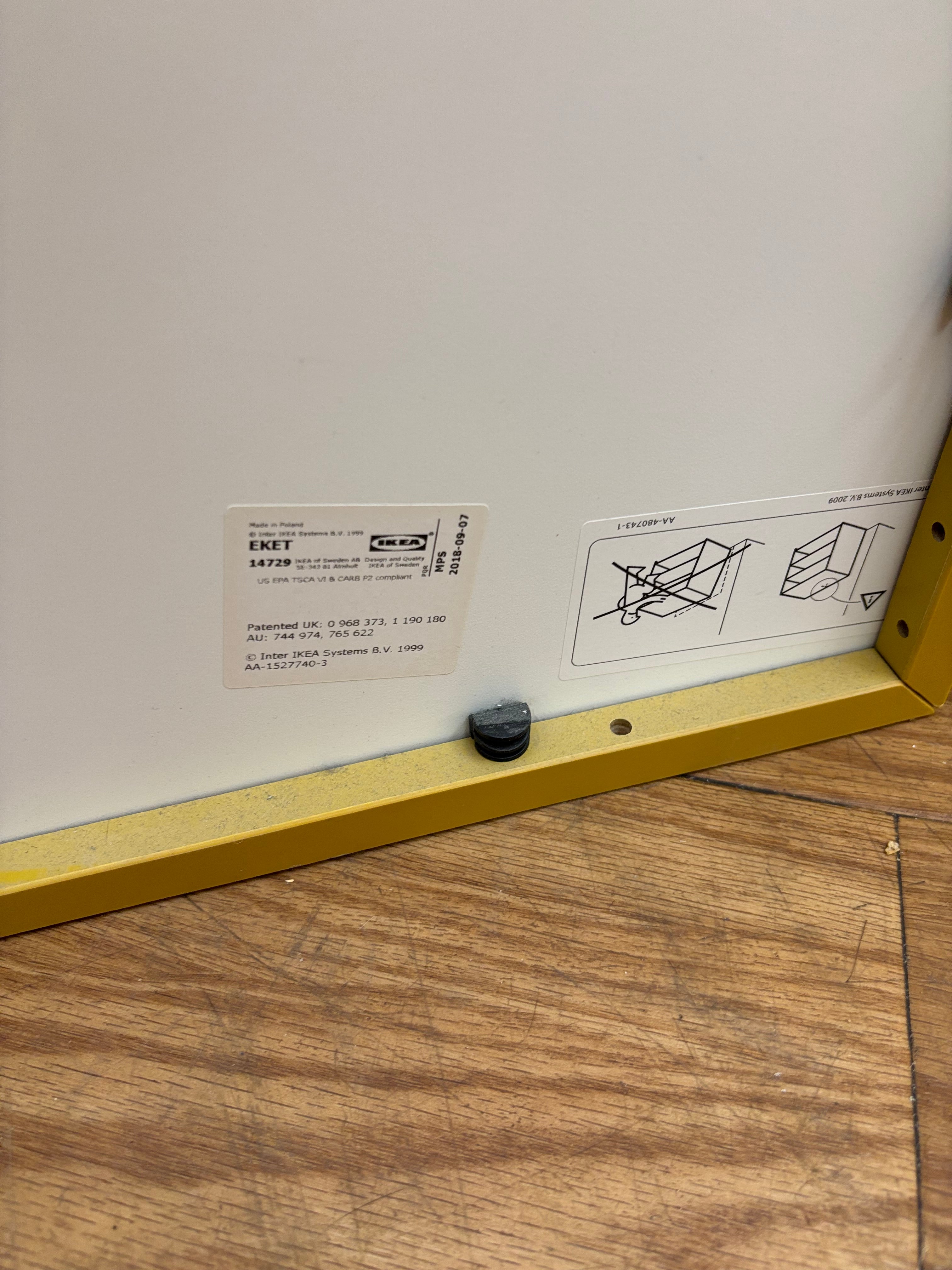 Yellow Eket IKEA Cube Shelf