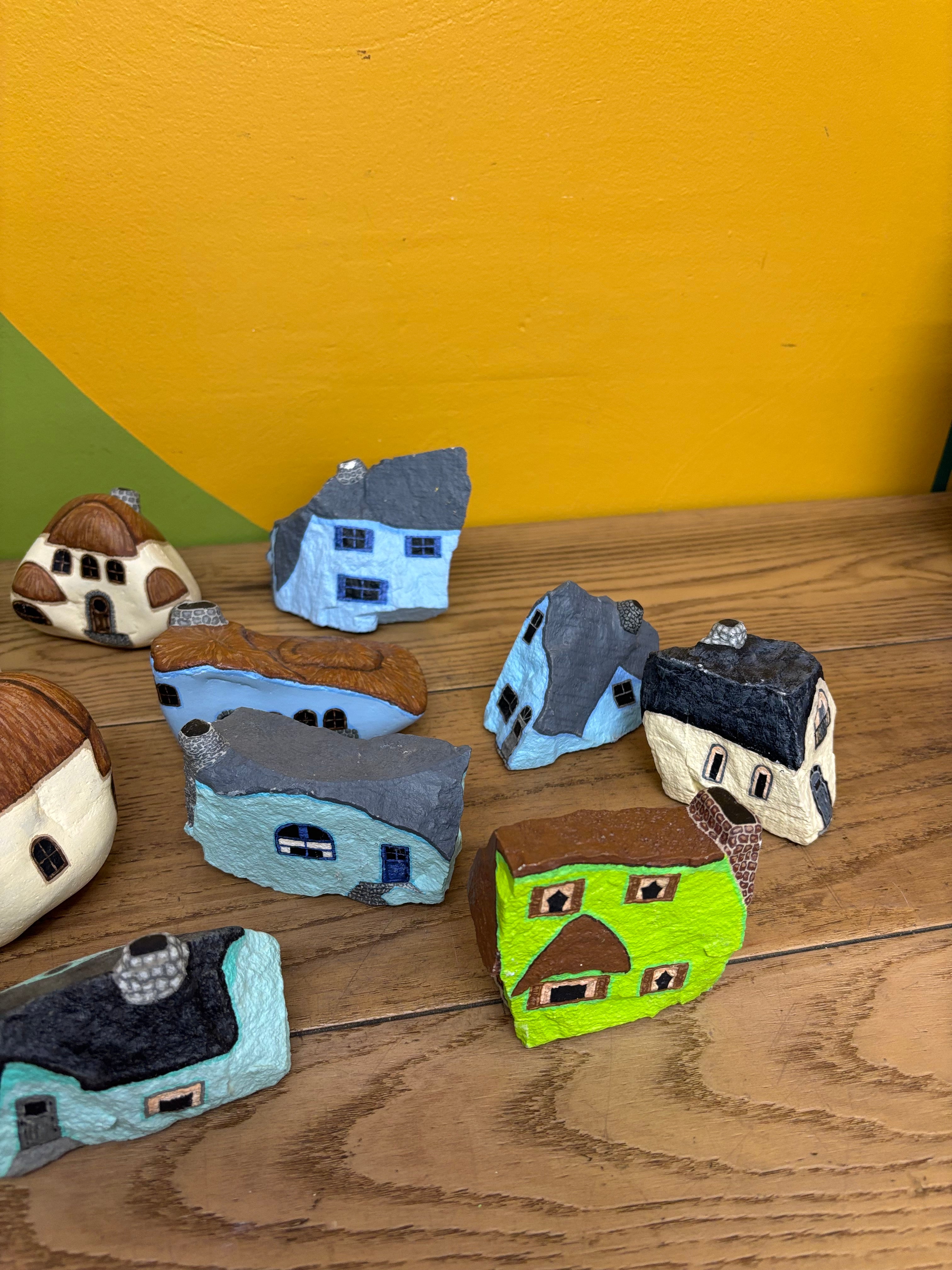 Bundle of Hand Painted Rock Houses