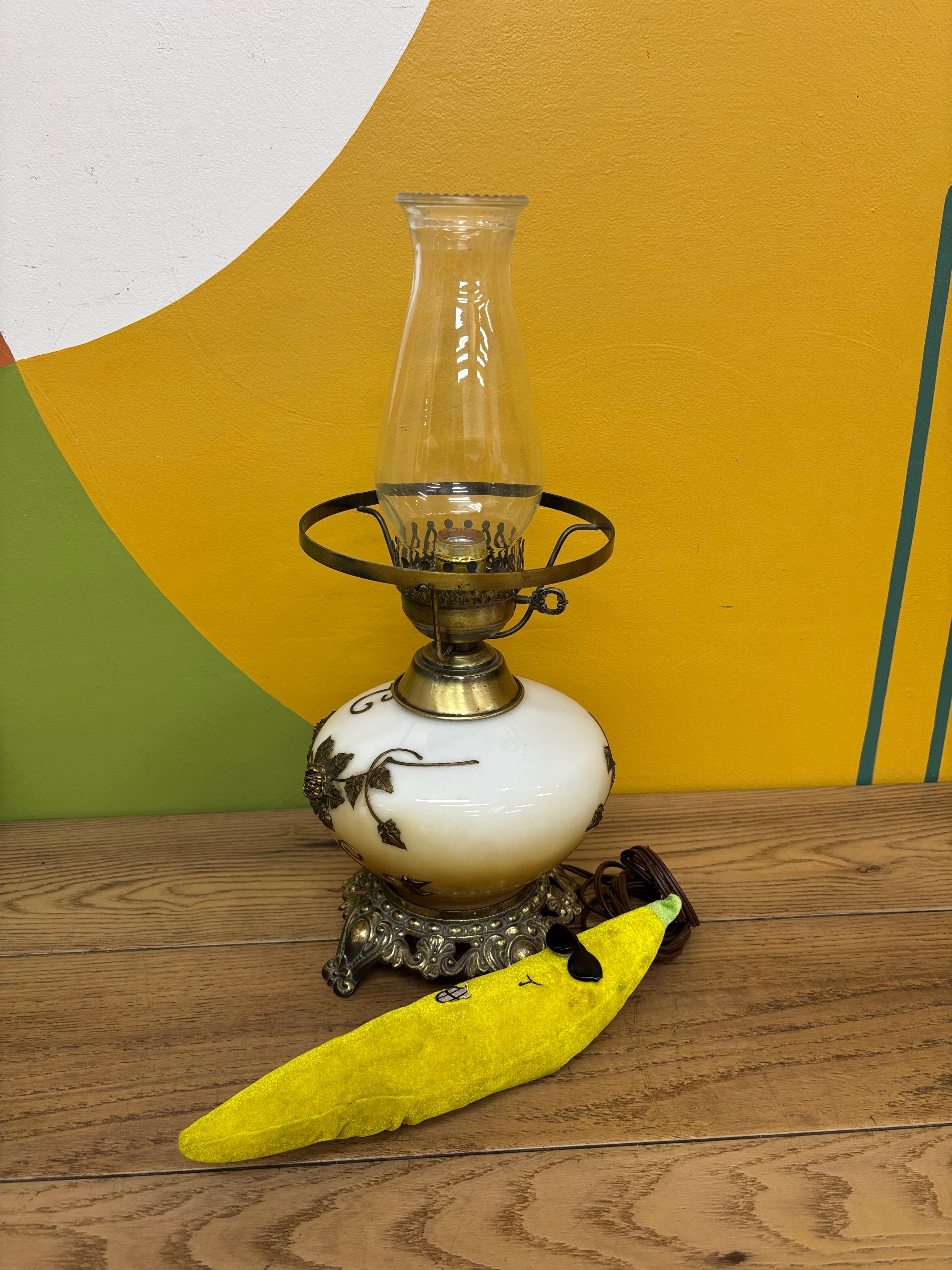 Glass Hurricane Table Lamp