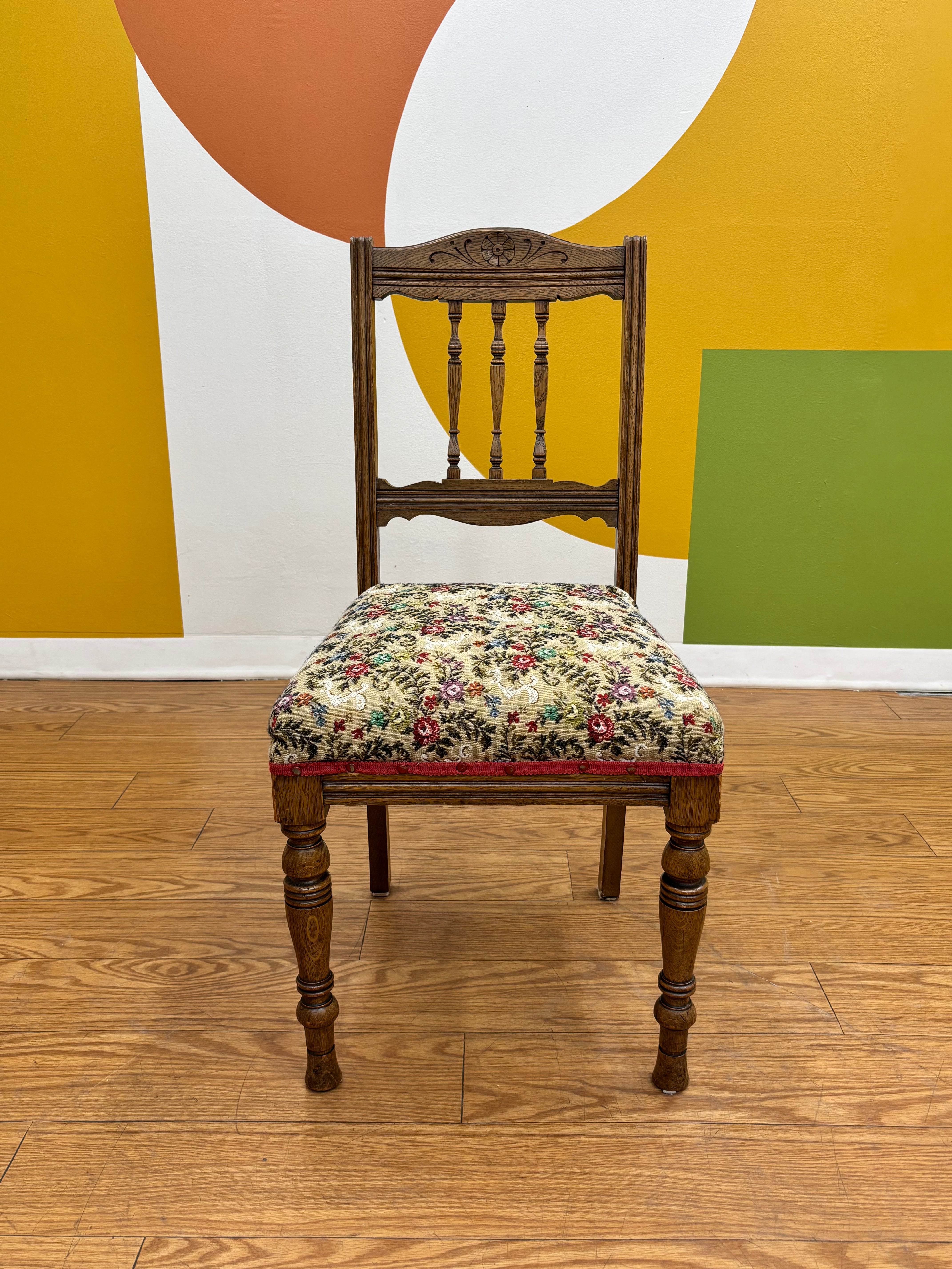 Wood Floral Dining Chair (4)