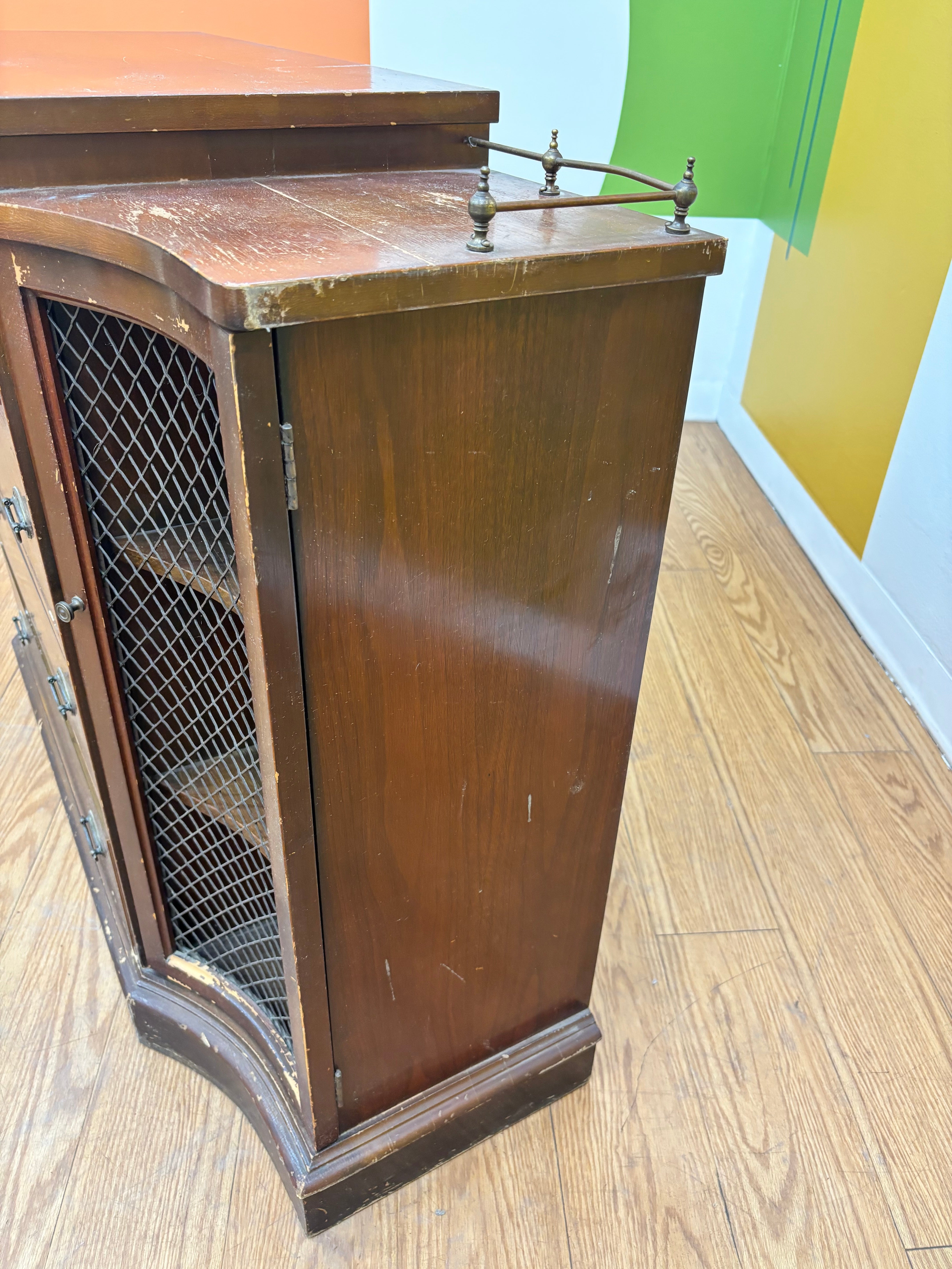 Wood Cabinet with Drop Down Drawer