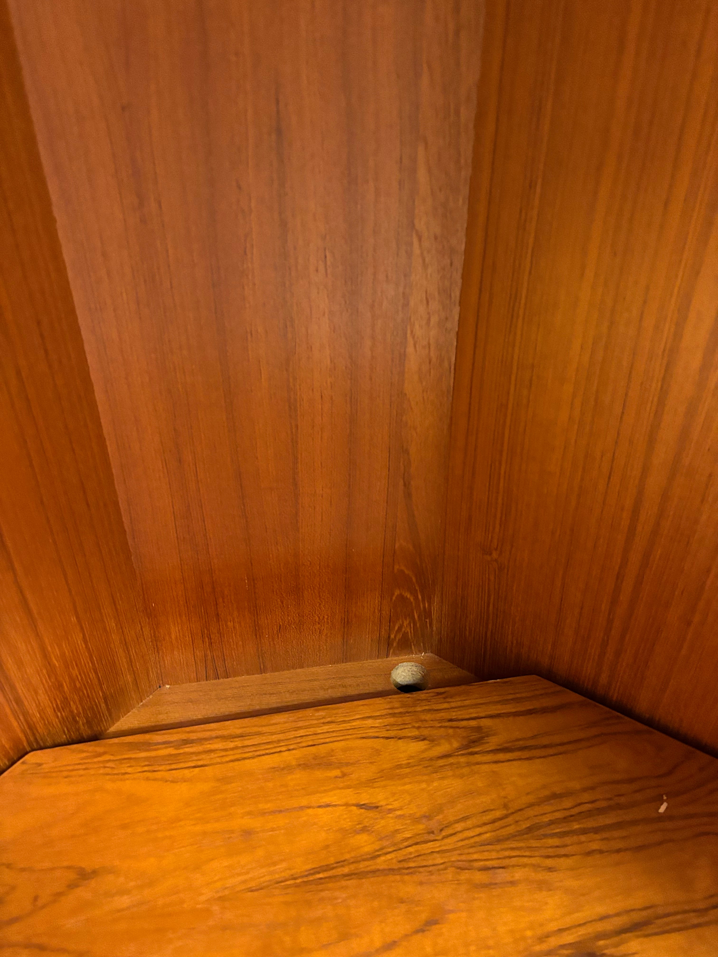 Rolling Wood Corner TV Cabinet