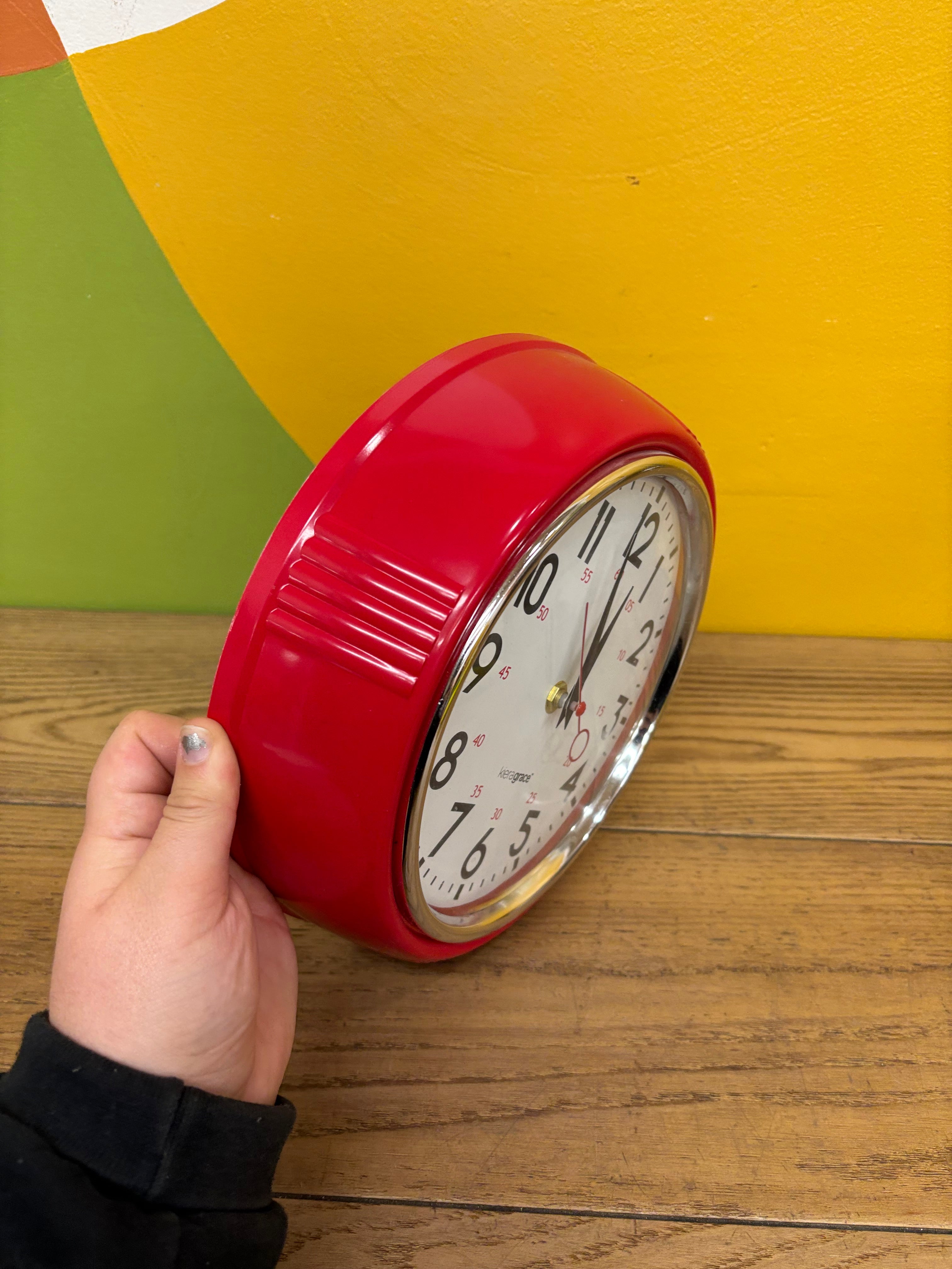 Kieragrace 9.5" Retro Red Clock