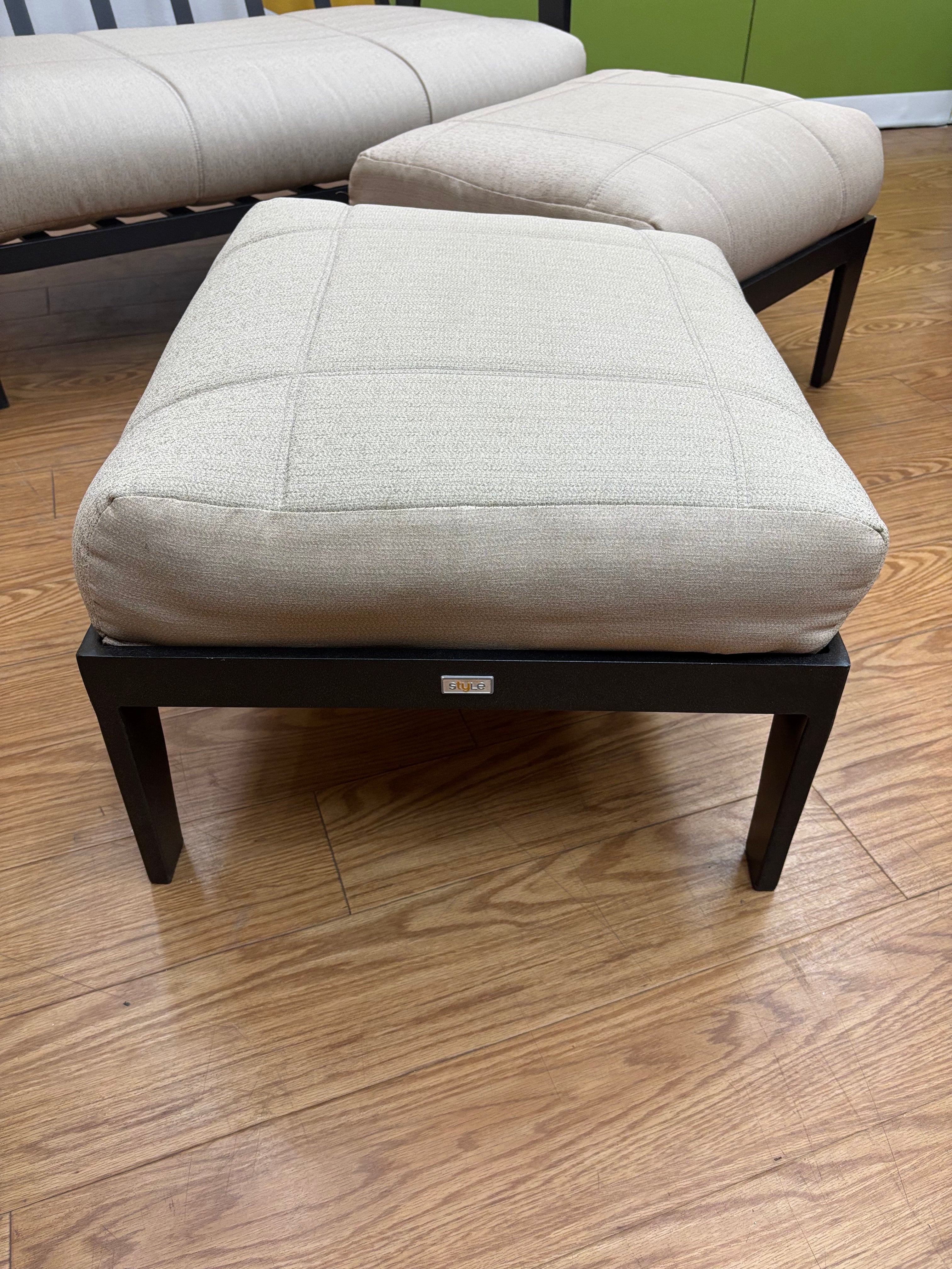 Outdoor Loveseat with Footstools