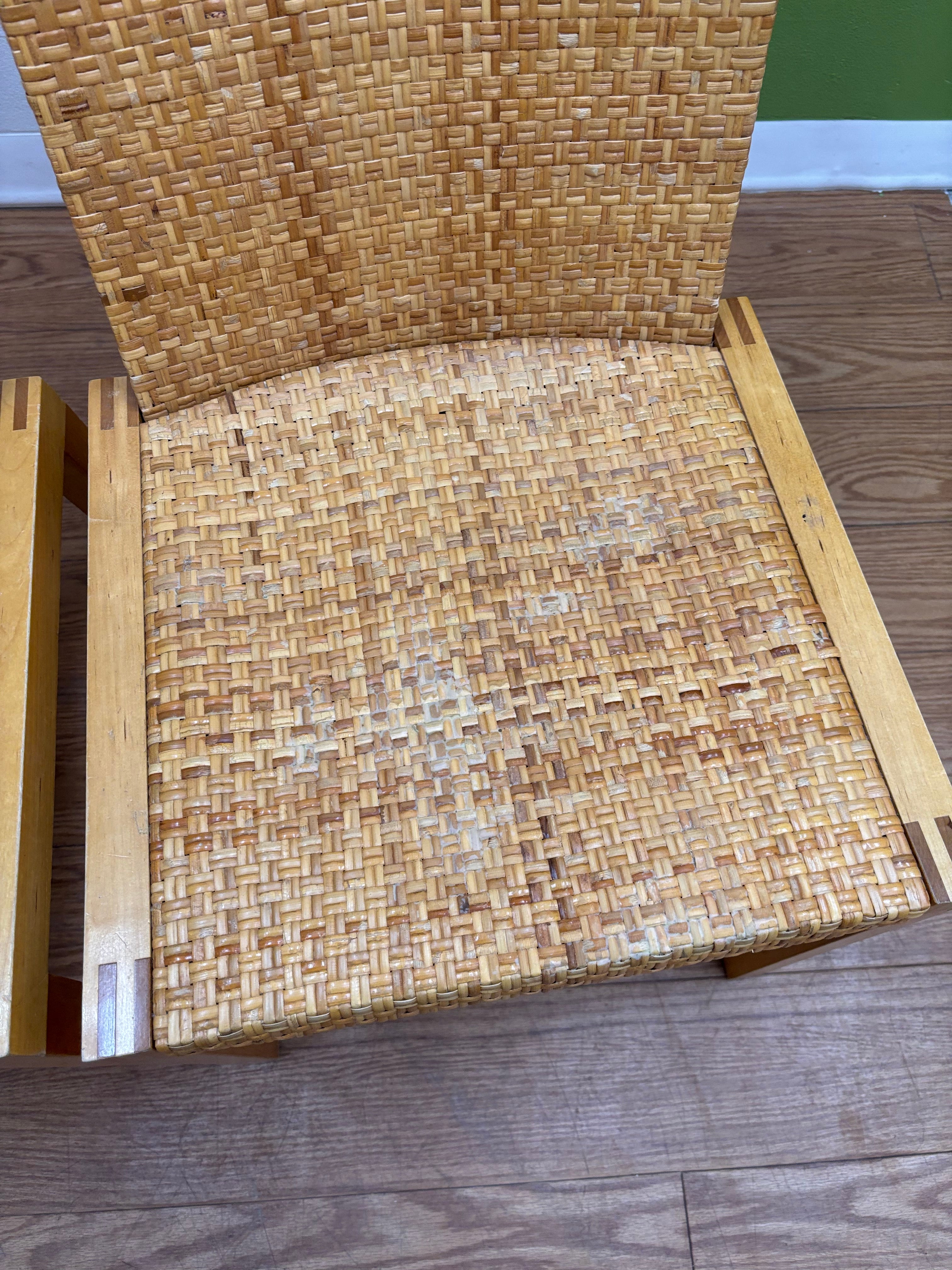 Set of 2 Wicker Dining Chairs