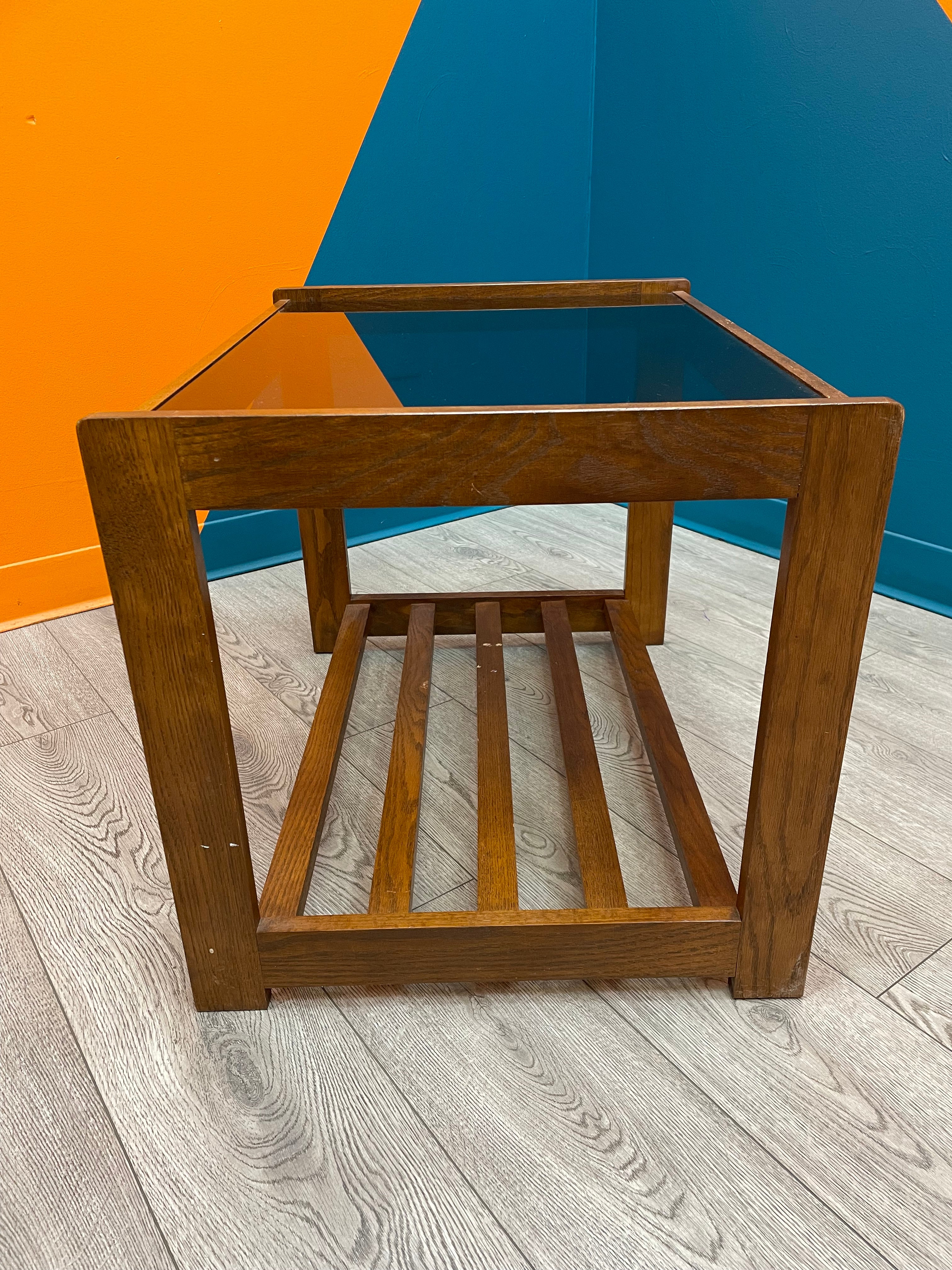 Wood & Glass Side Table #1