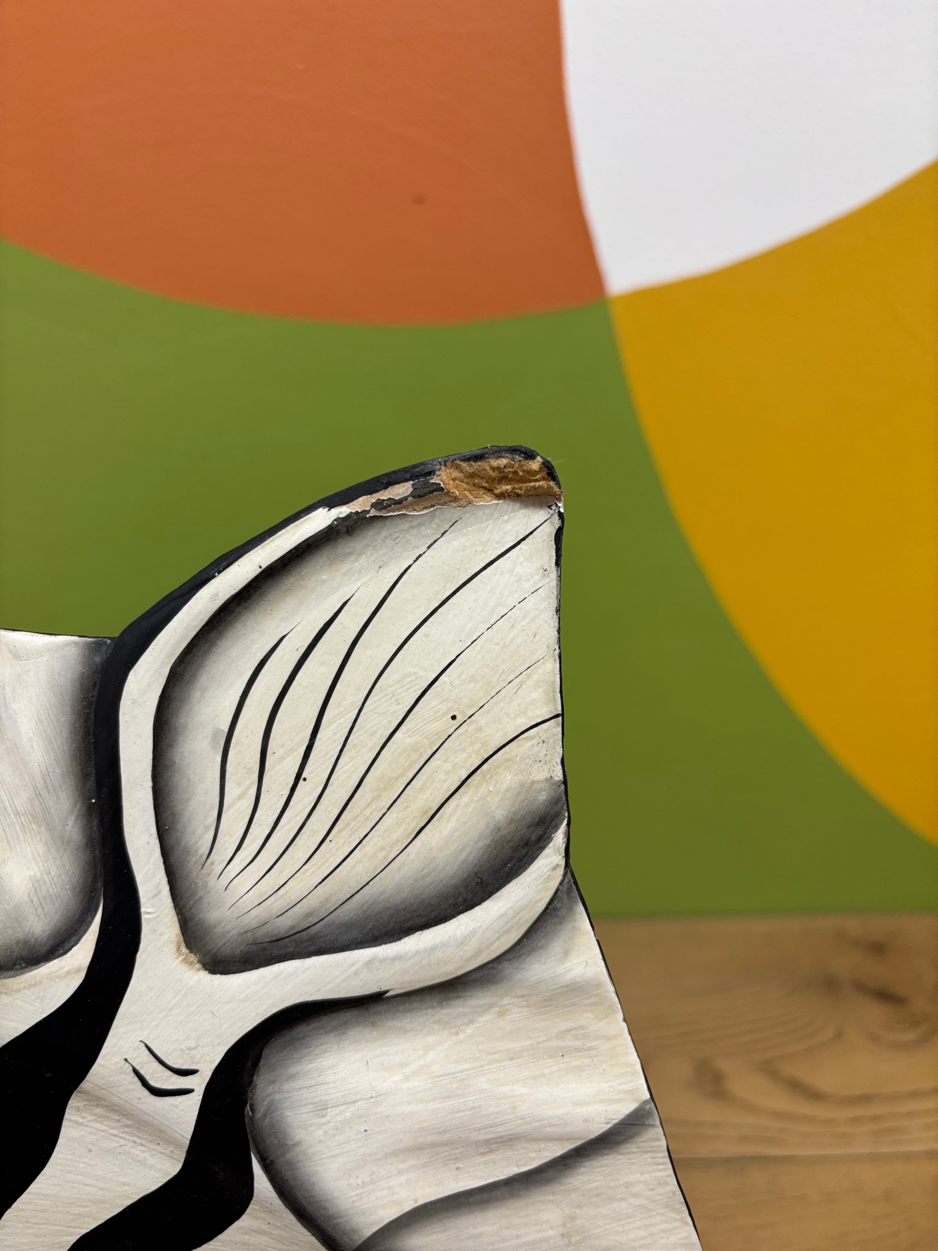 Wood Zebra Head Plaque