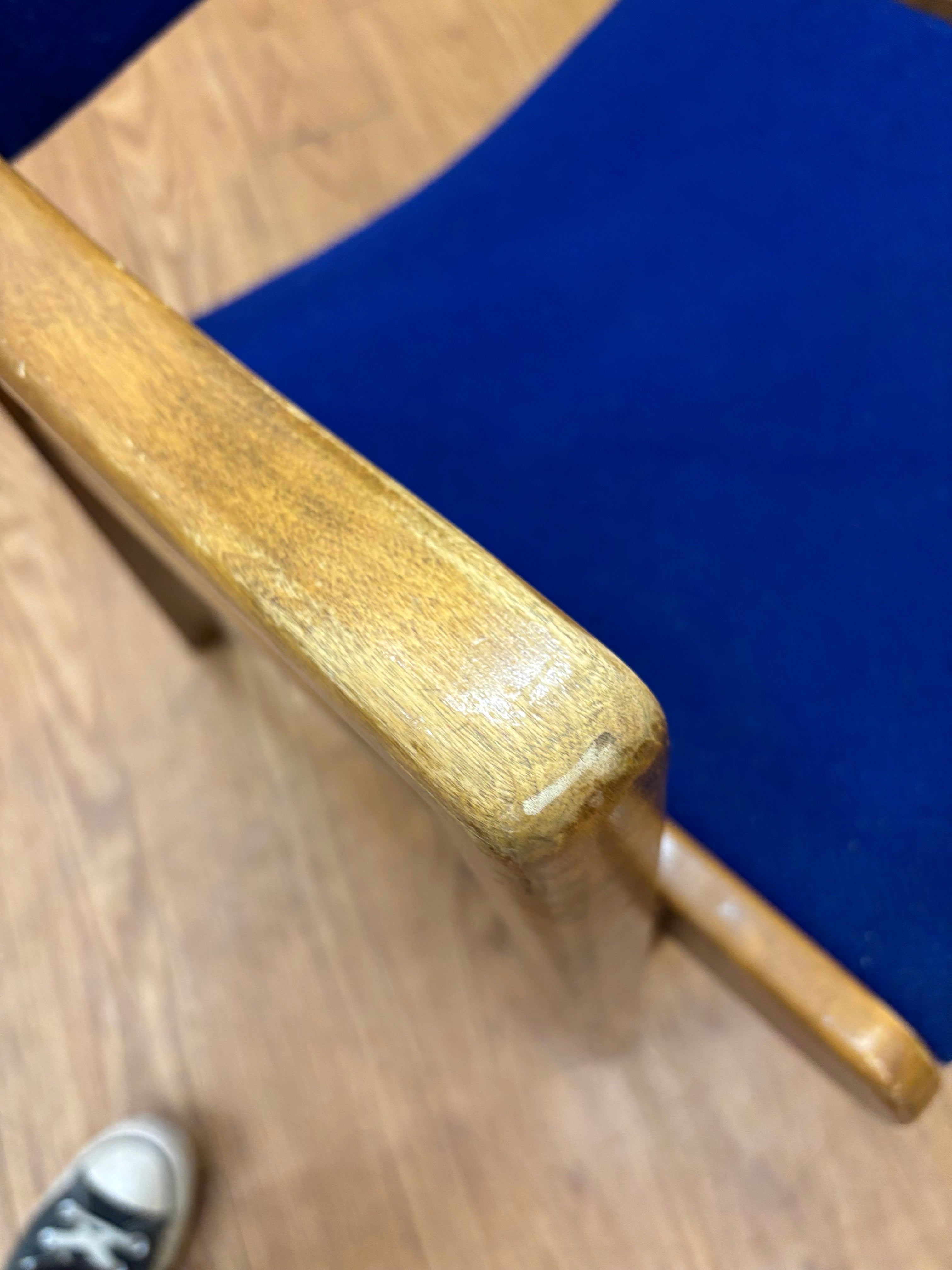 Cobalt Blue Wood Chair
