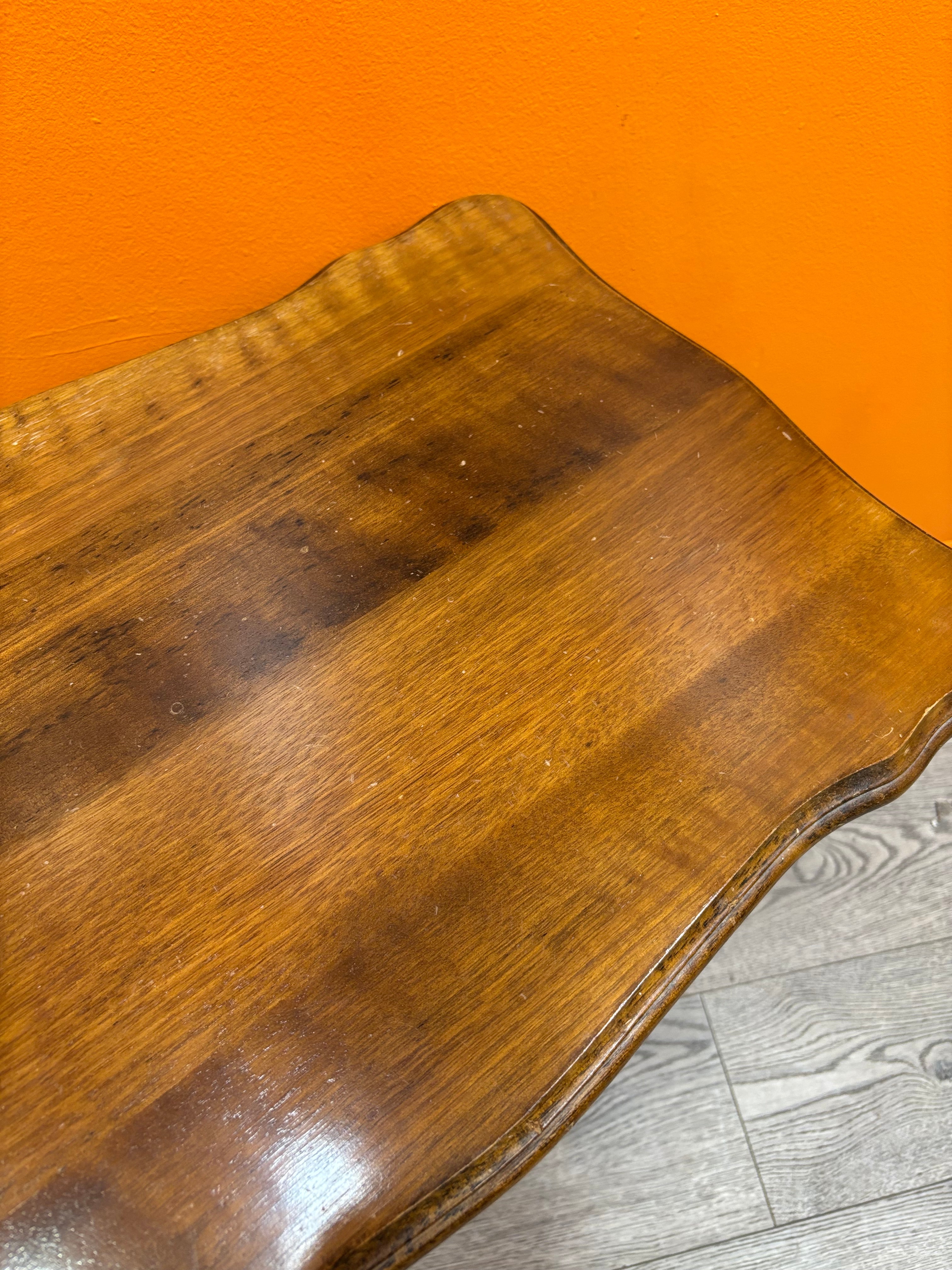Wood Side Table with Lower Magazine Rack