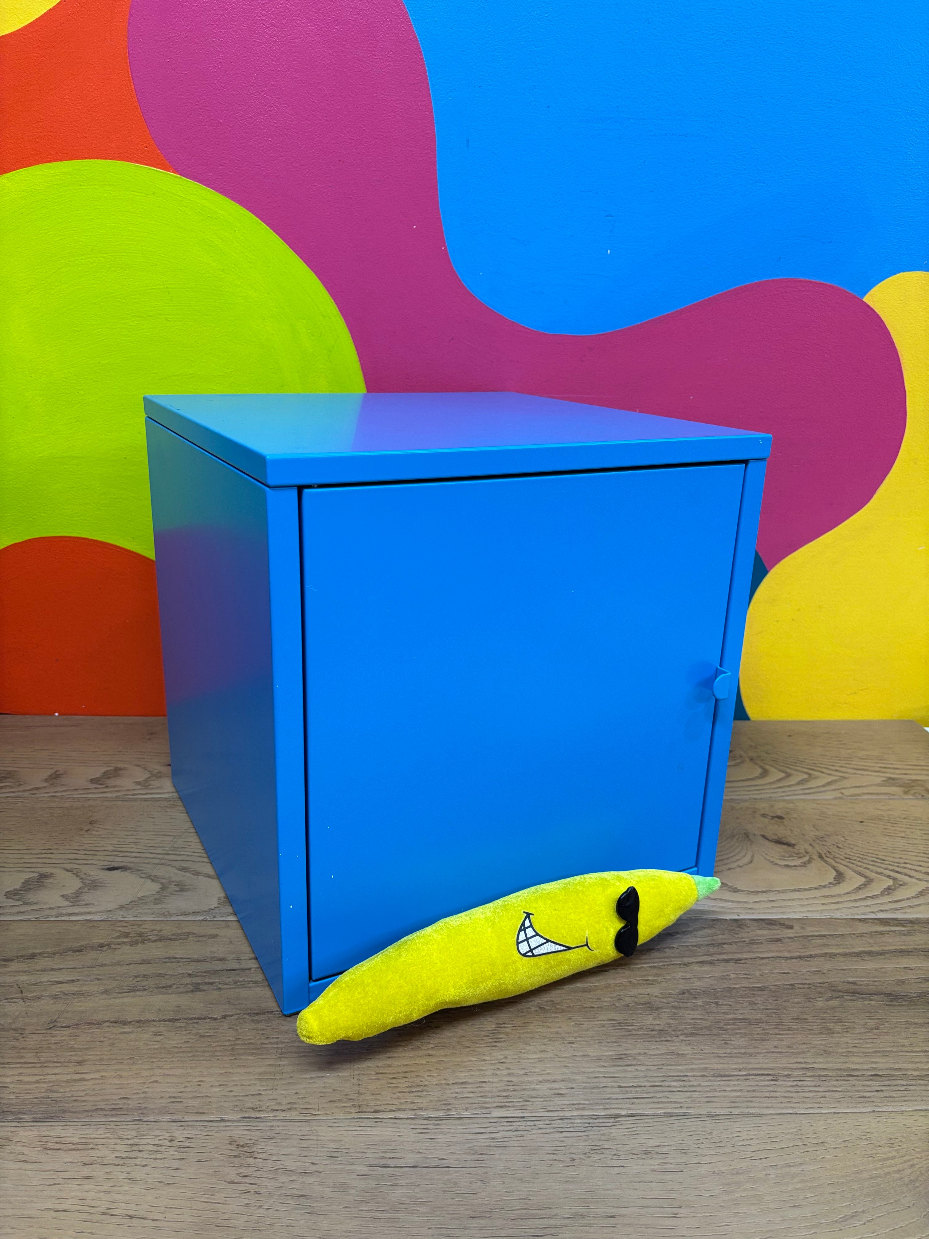 Blue Metal Wall Hanging Cabinet (2 available)