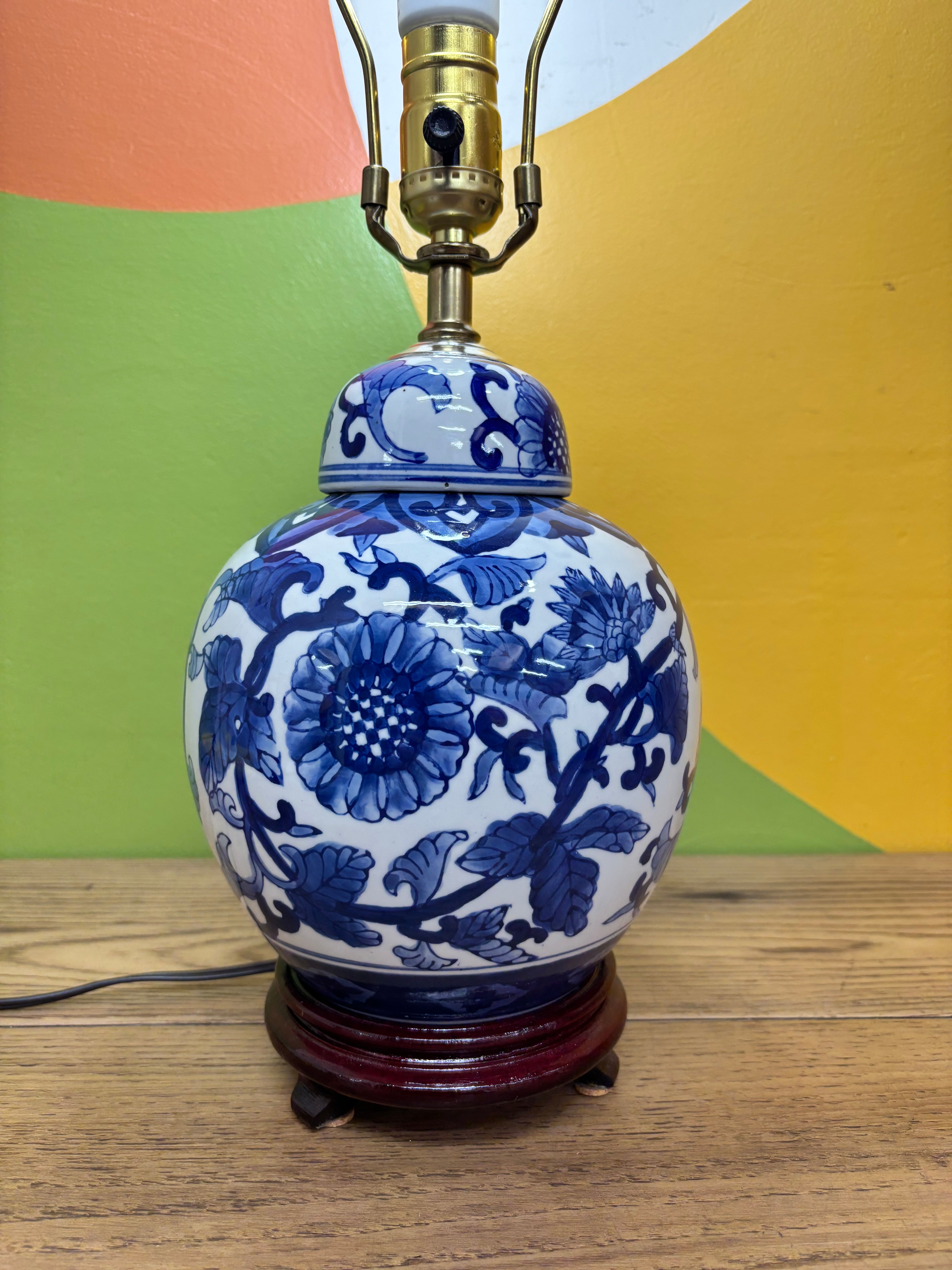 Blue and White Table Lamp