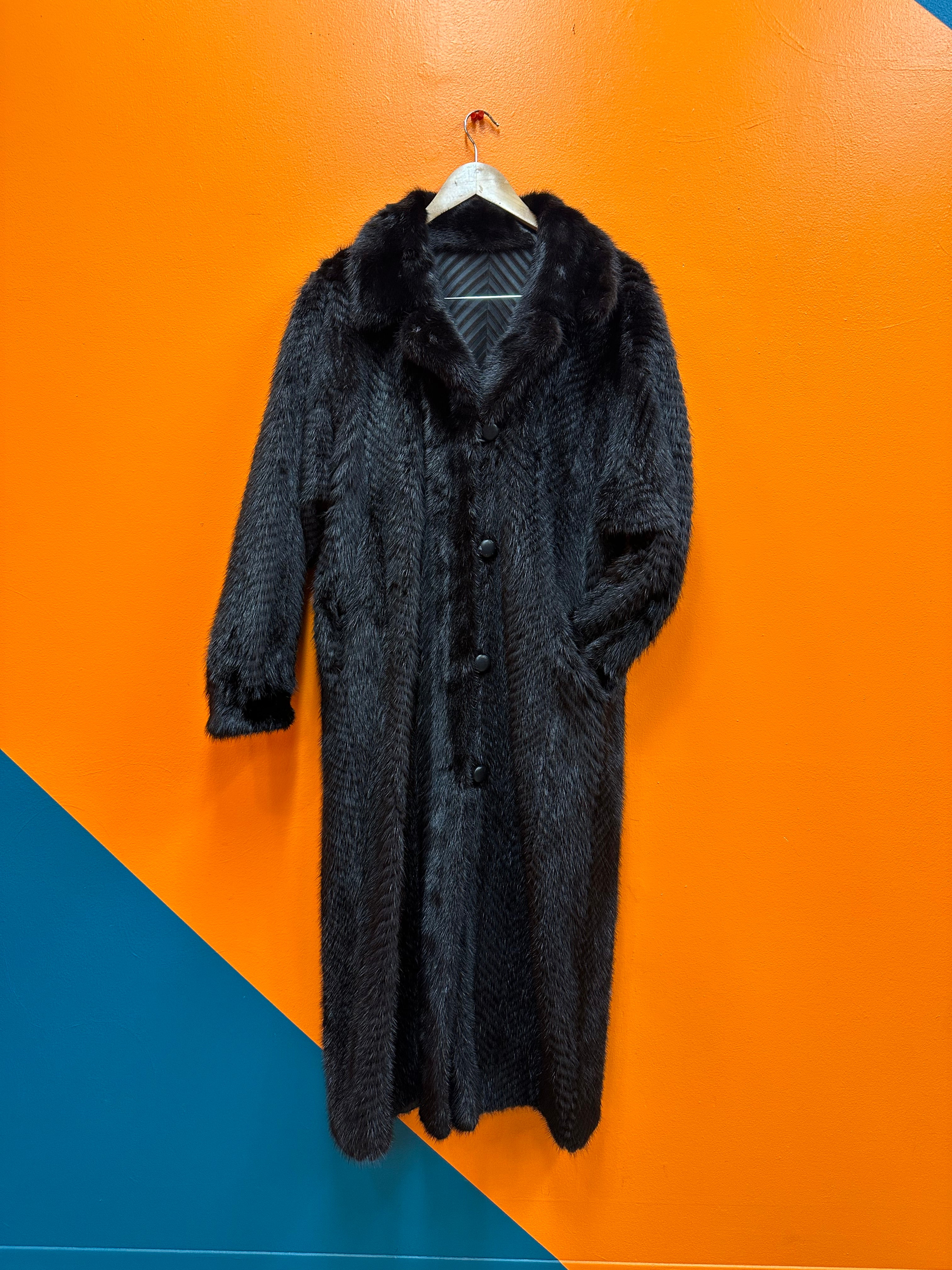 Black Reversible Custom Real Mink Fur Coat