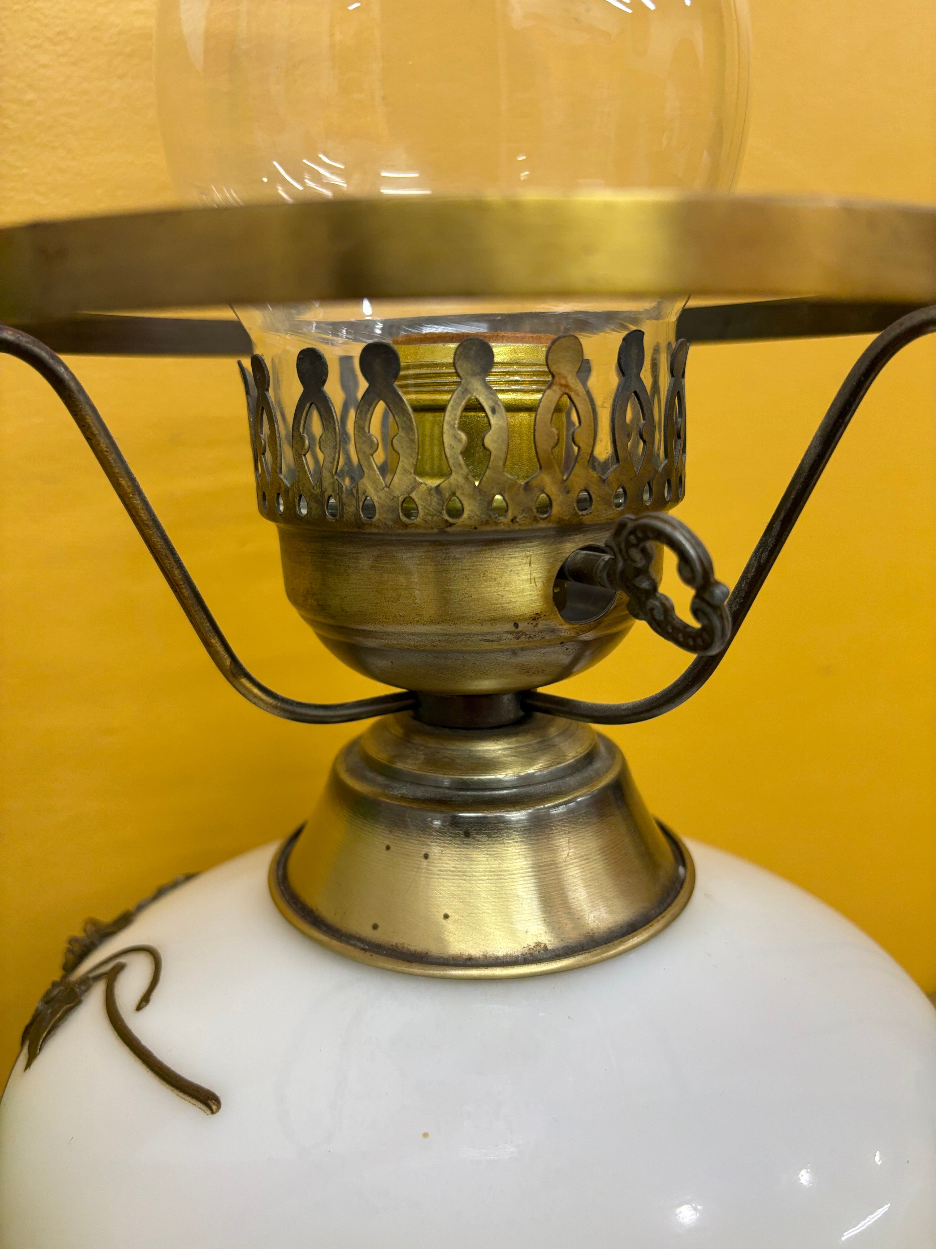 Glass Hurricane Table Lamp