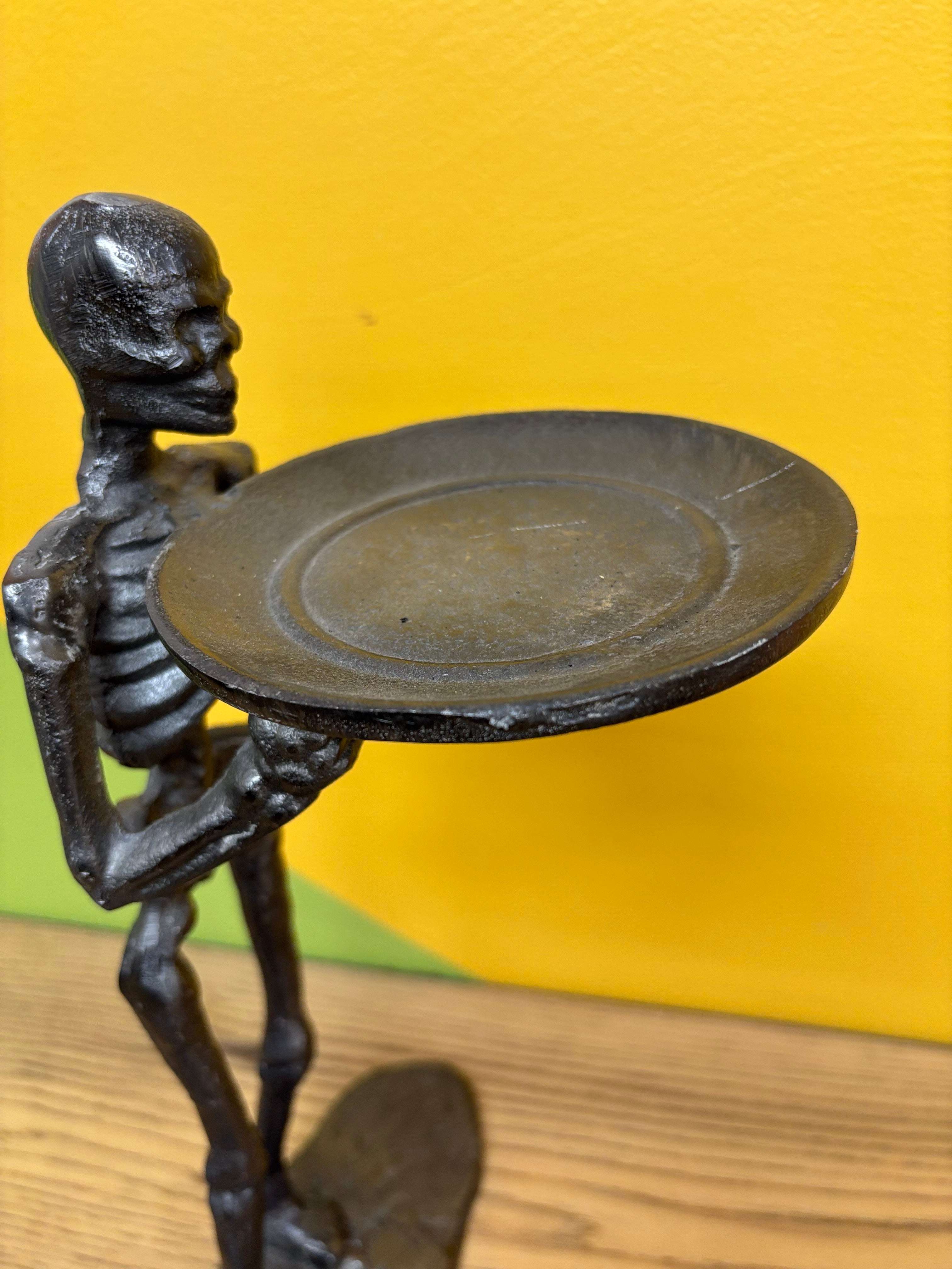 Metal Skeleton Tray Figurine