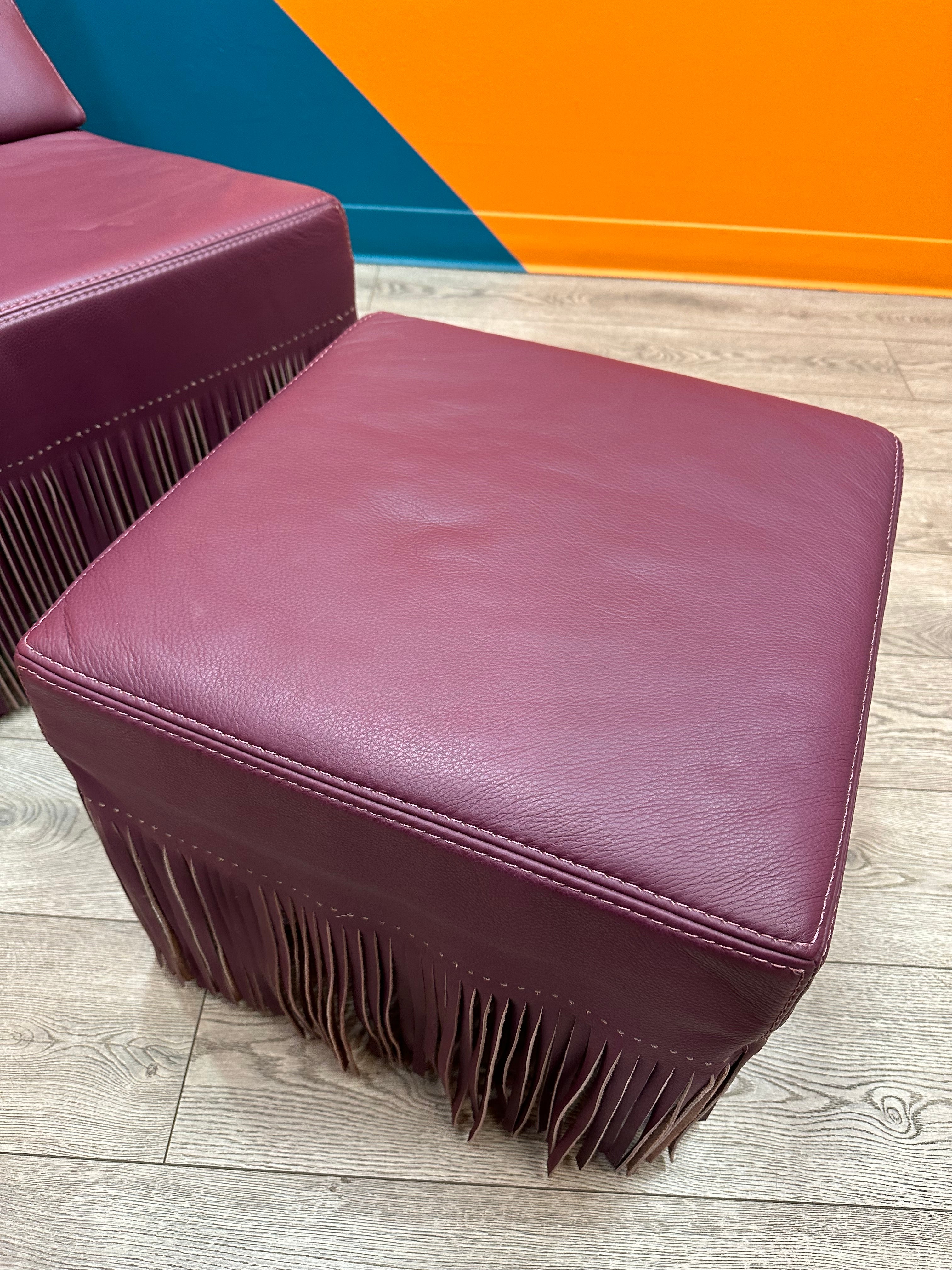 Dandy Home Collection by Gamma Arredamenti Purple Fringe PNA Chair & Ottoman