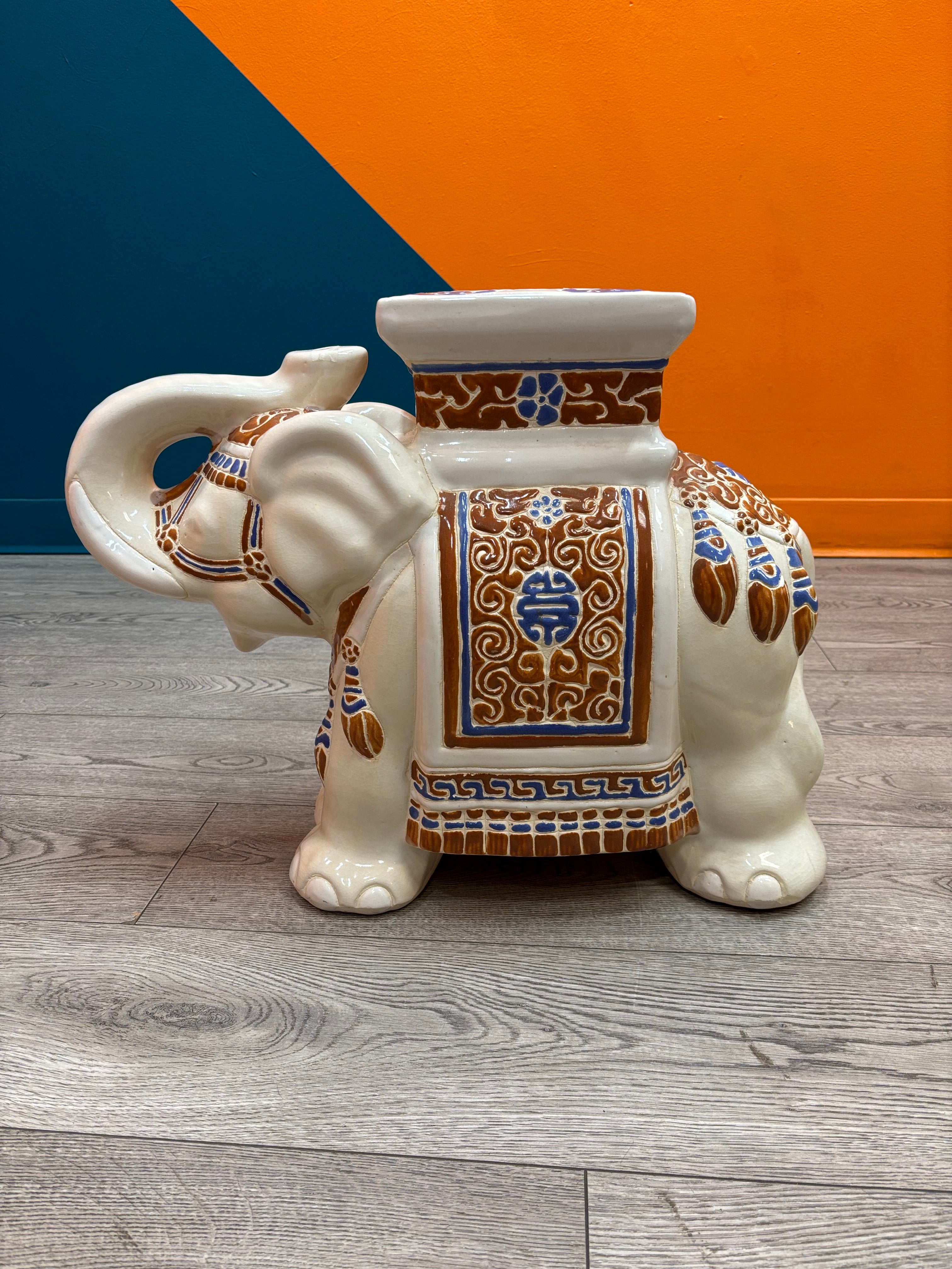 Ceramic Elephant Plant Stand (2 available)
