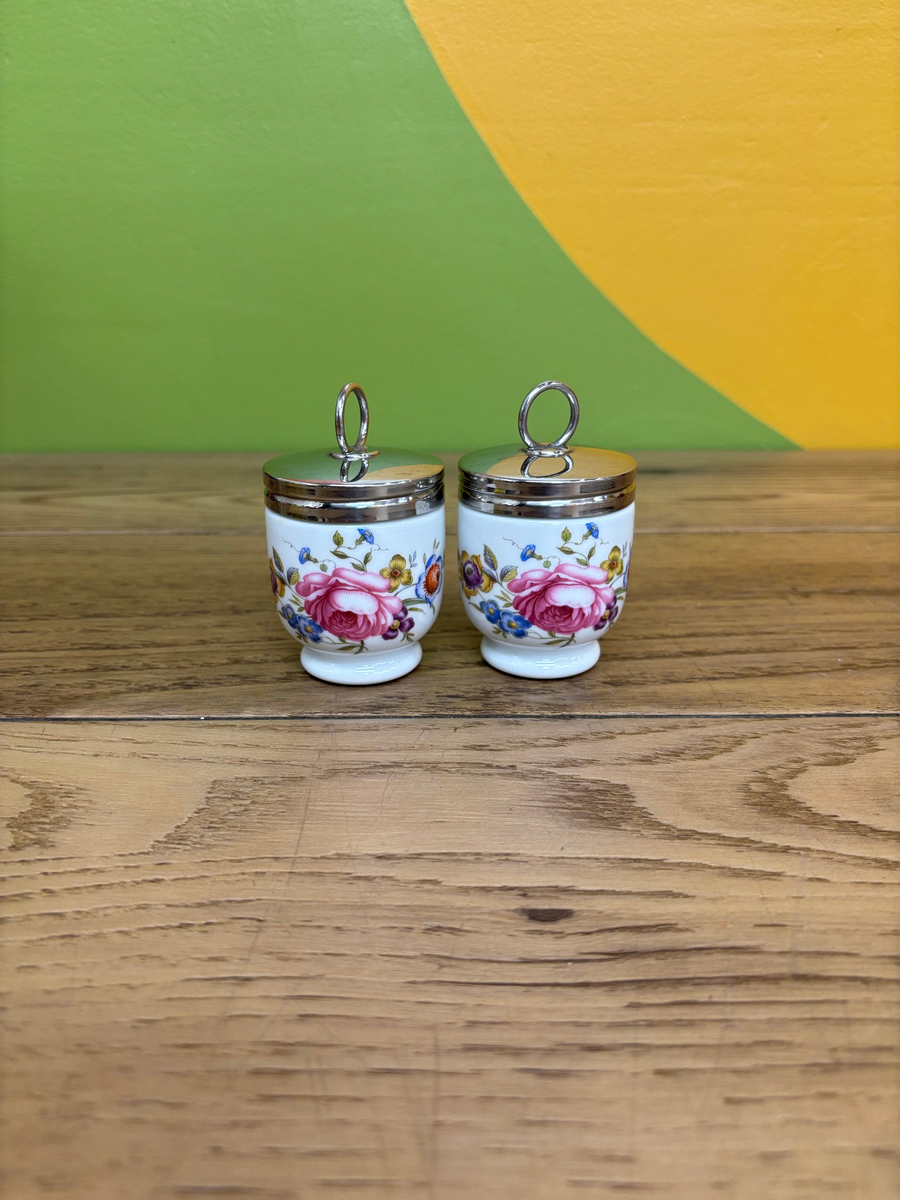 (2) Porcelain Egg Coddler
