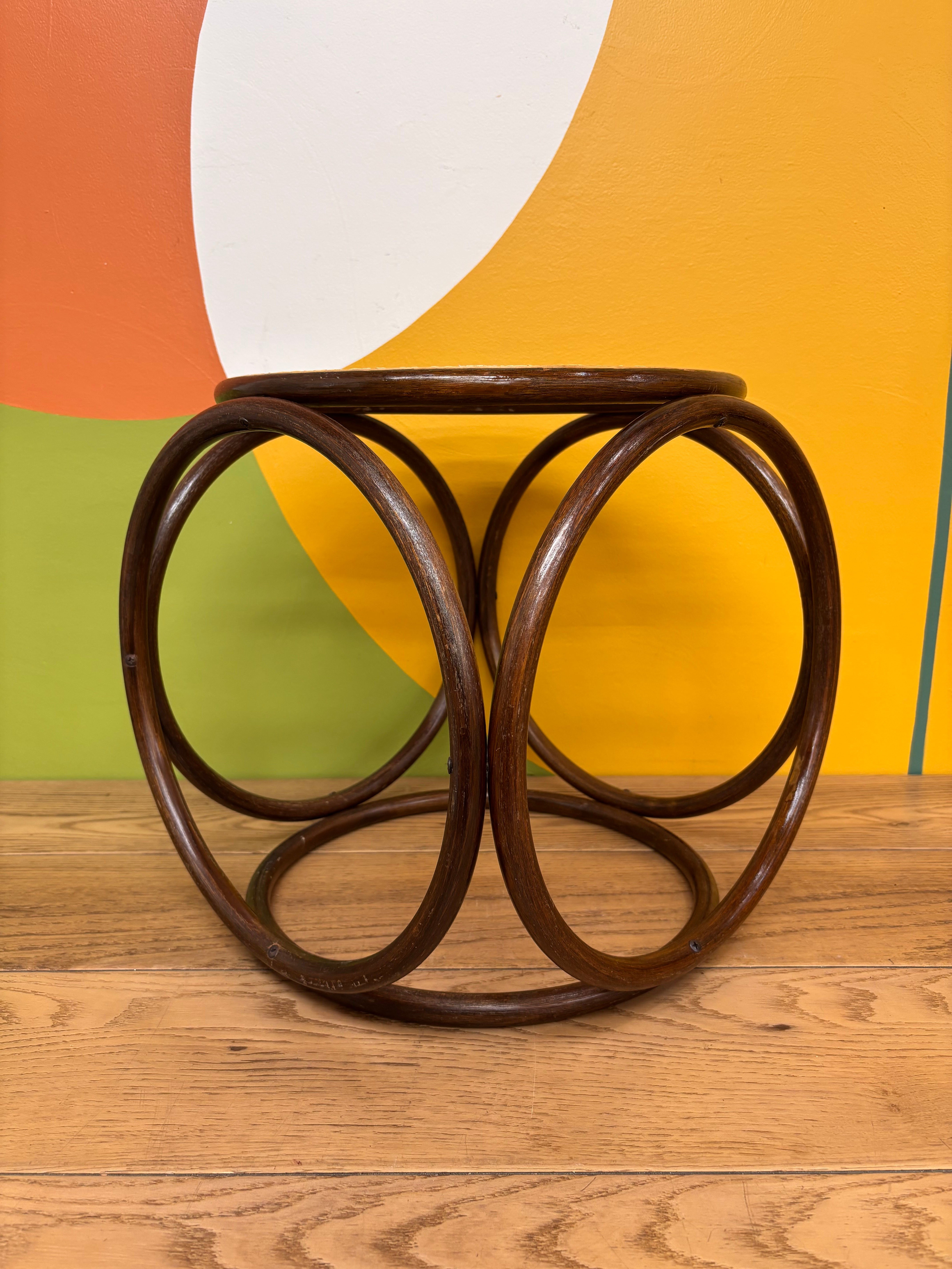 Thonet Style Bentwood Cane Stool