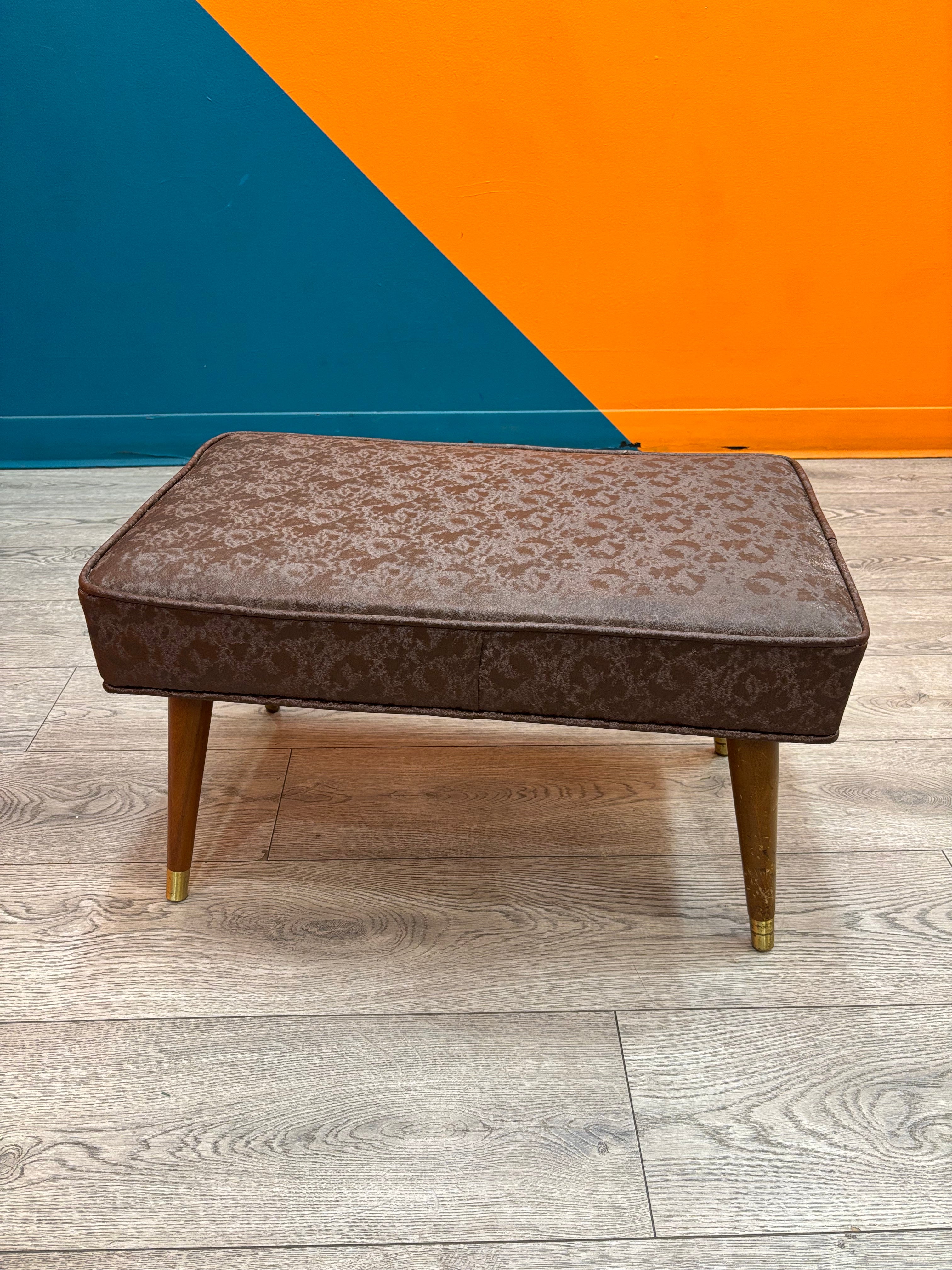 Brown Vinyl Ottoman