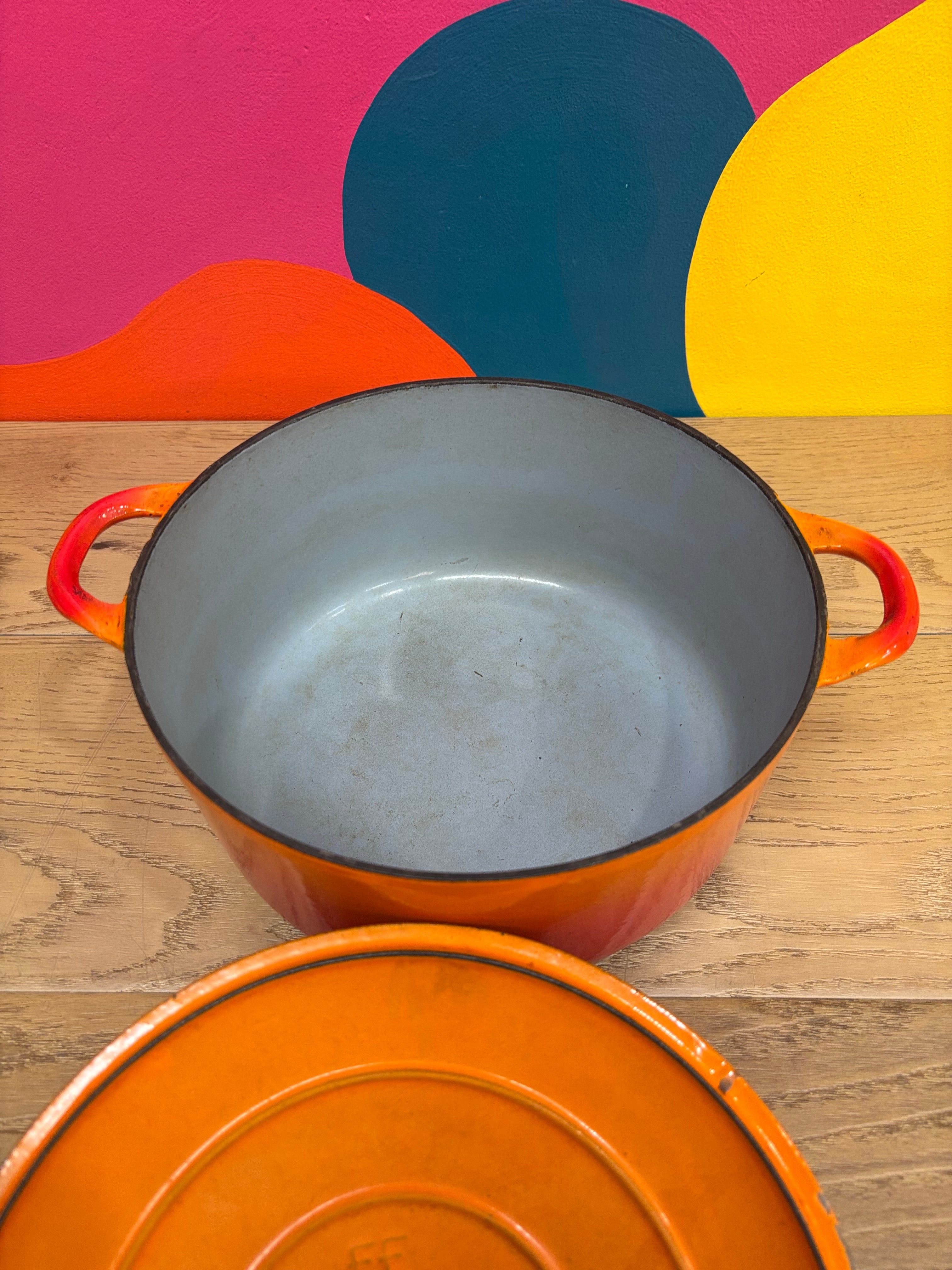 Flame Orange Descoware Dutch Oven