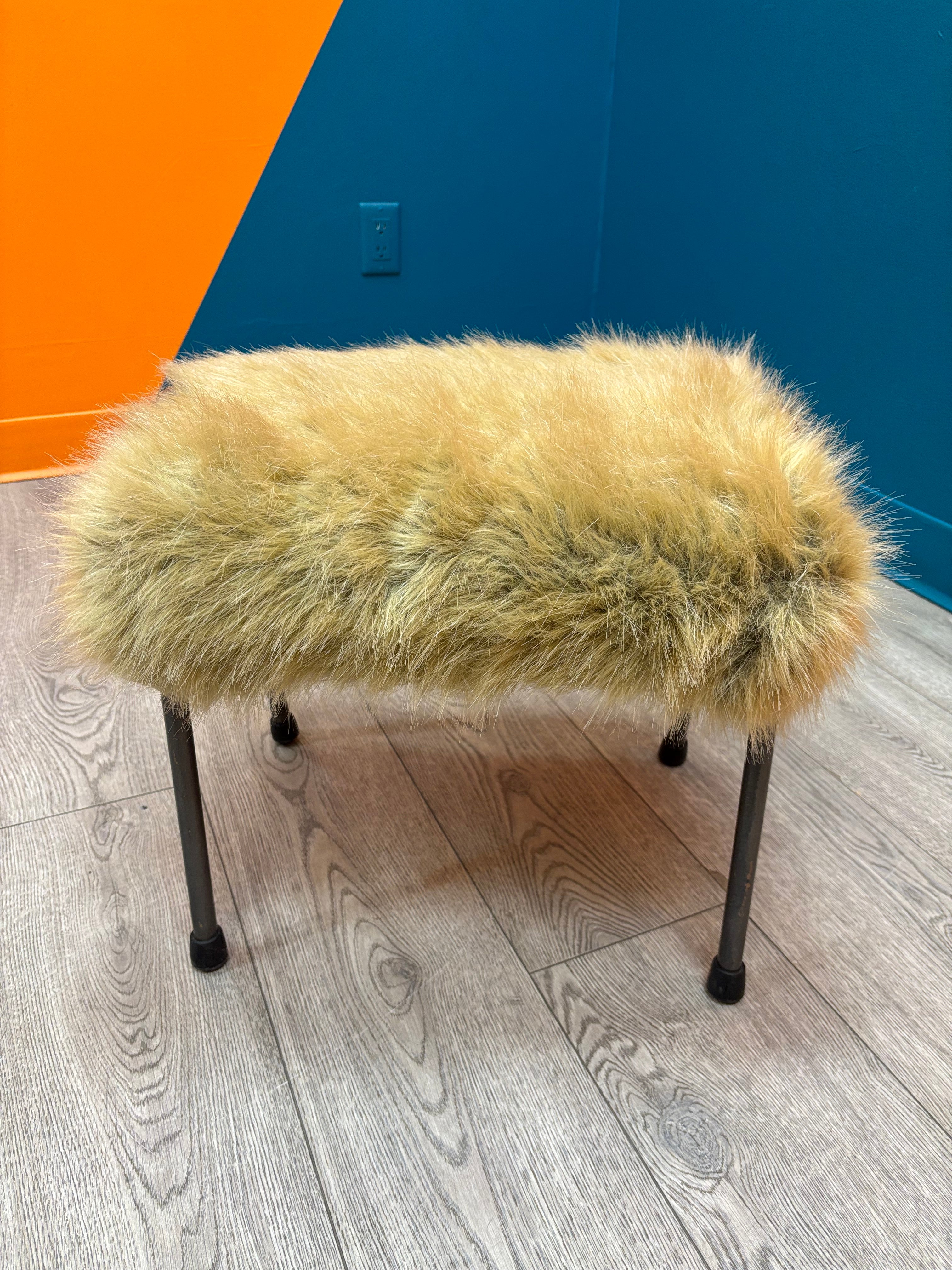 Furry Square Stool