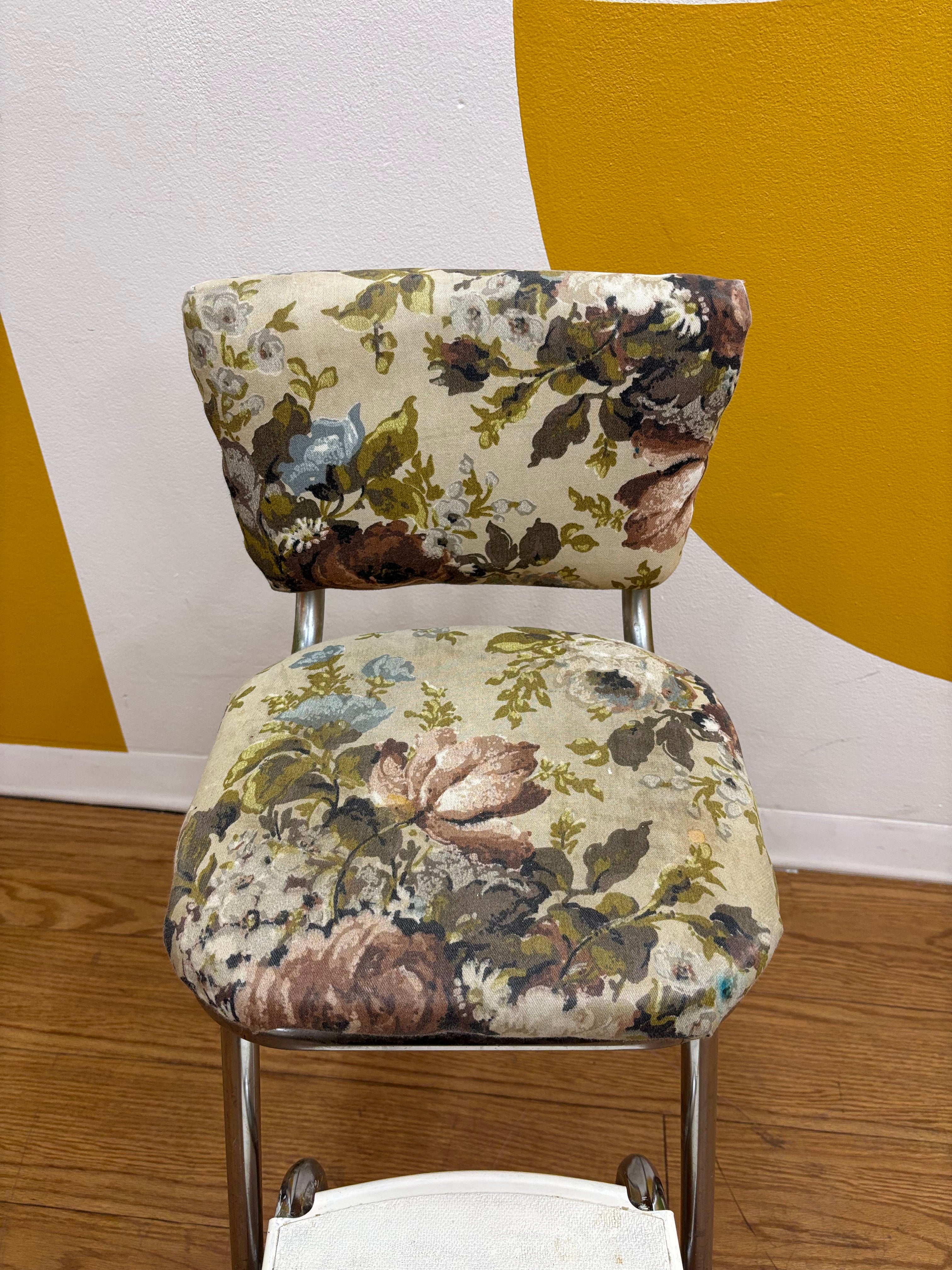 Floral Folding Step Stool Chair