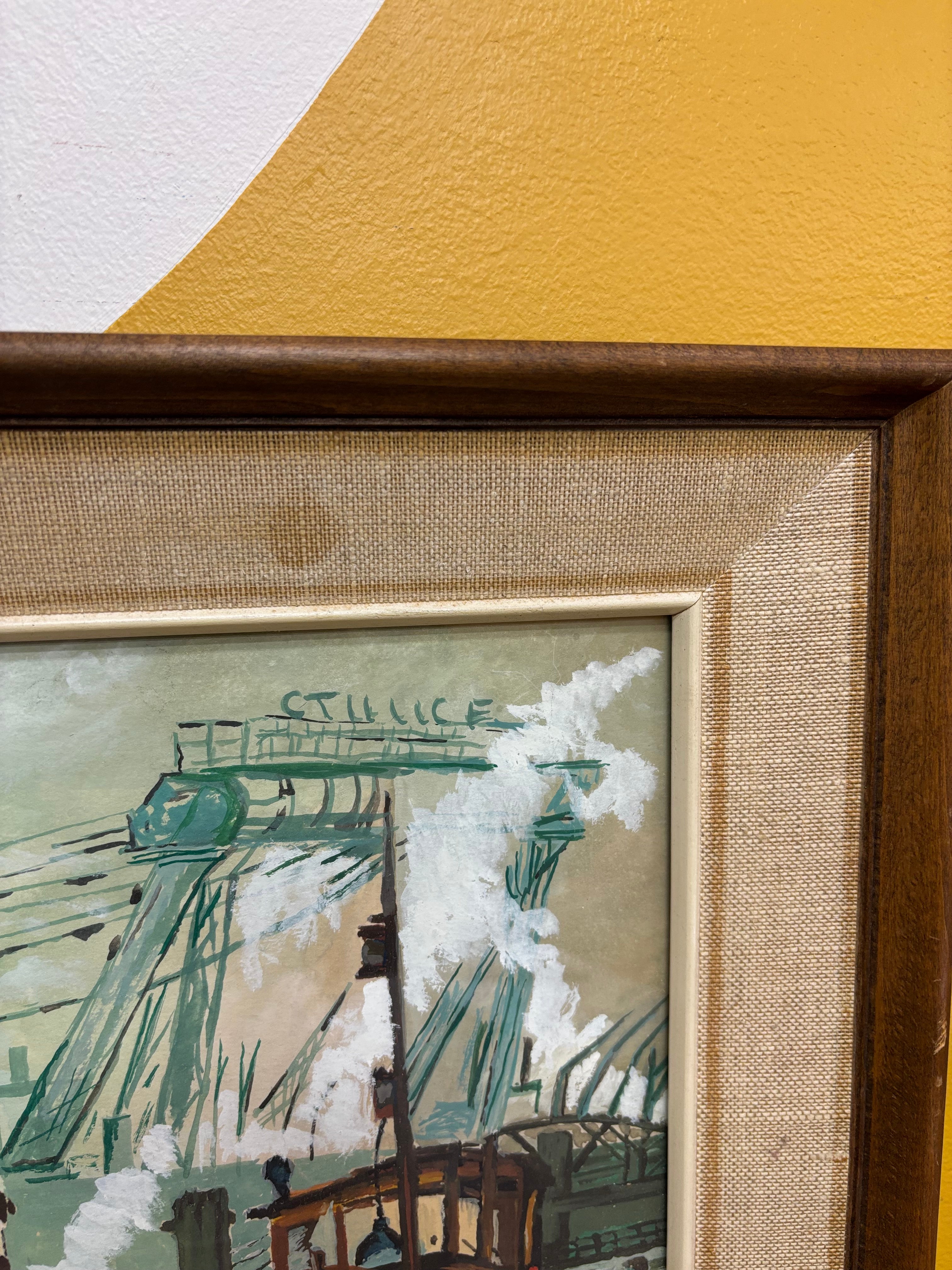 Framed Boat Painting