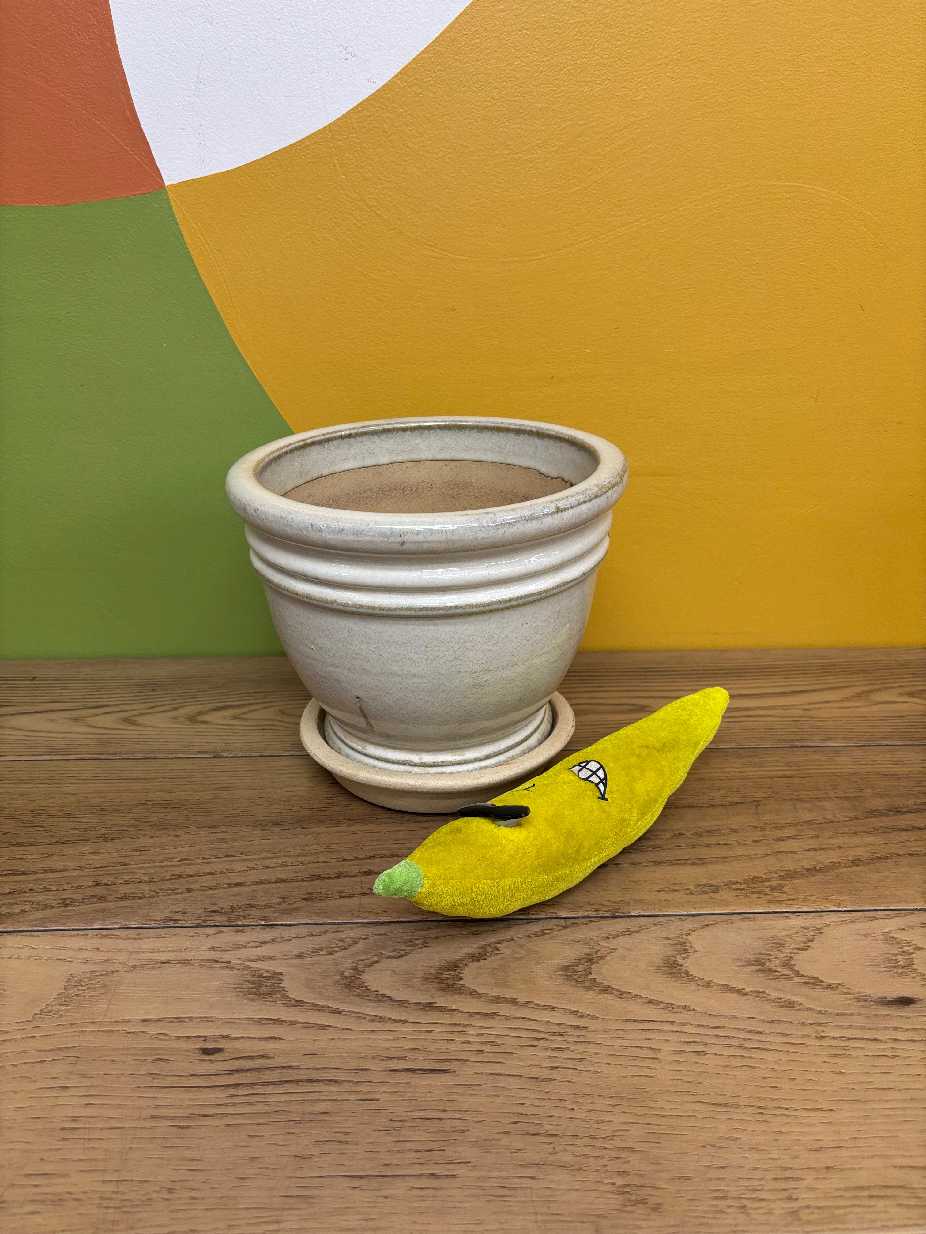Small Ceramic Beige Planter