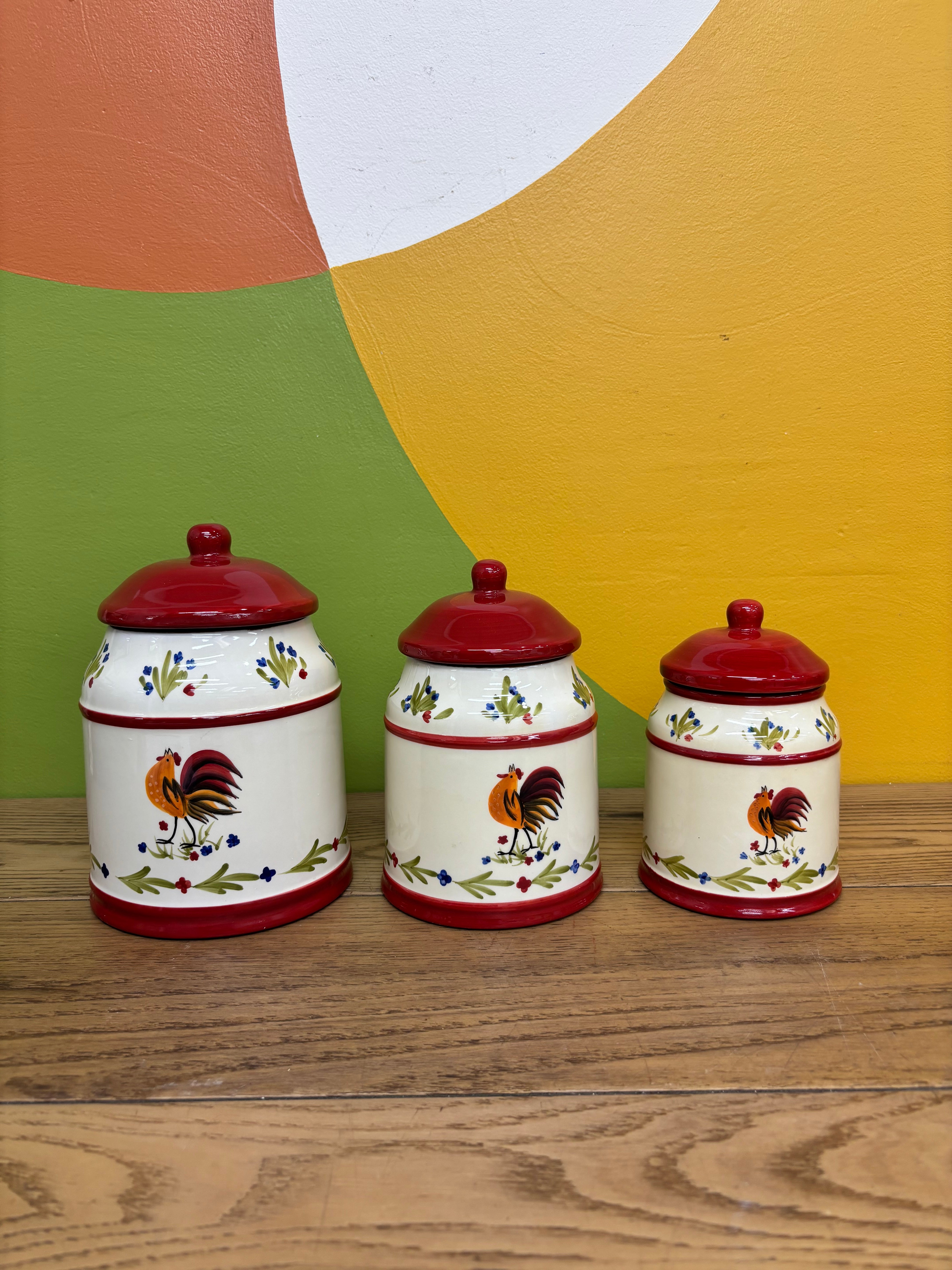 Avon Rooster Canisters