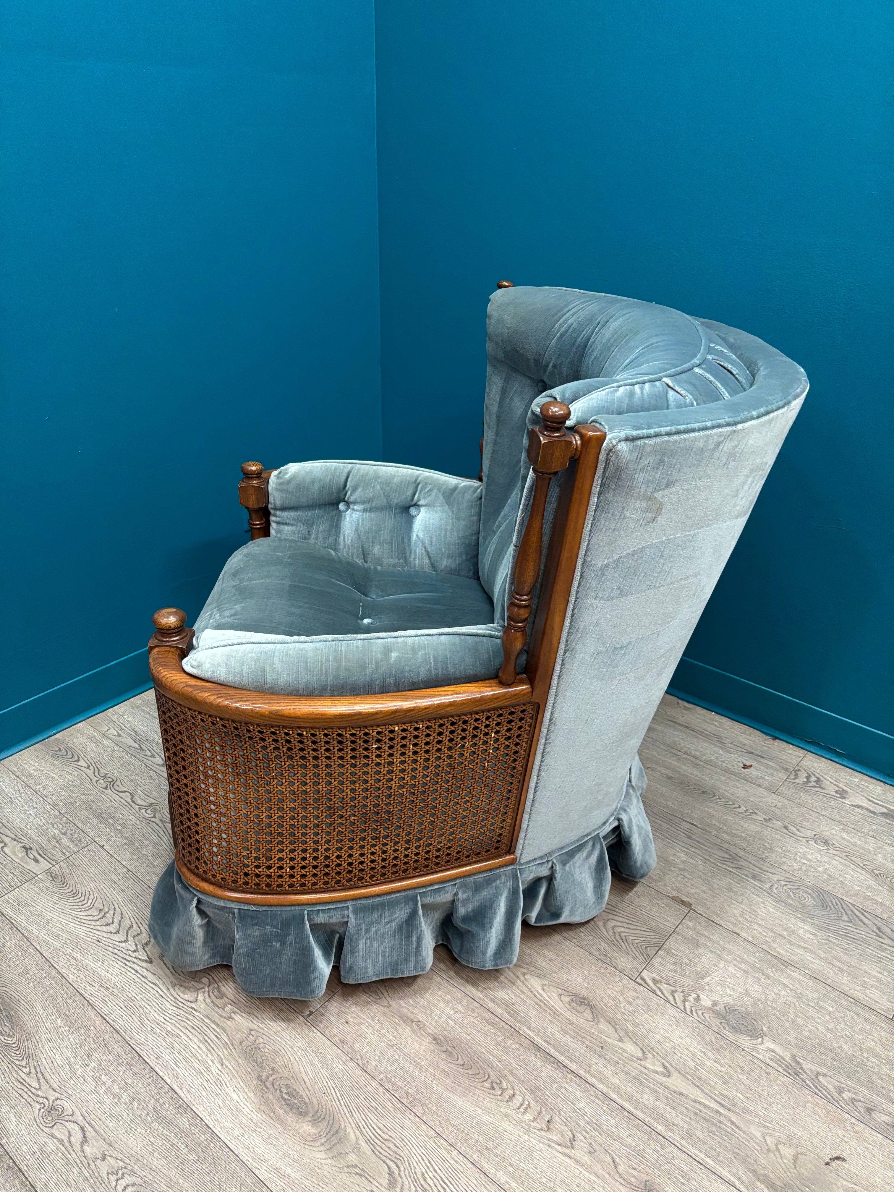 Blue Tufted Accent Chair