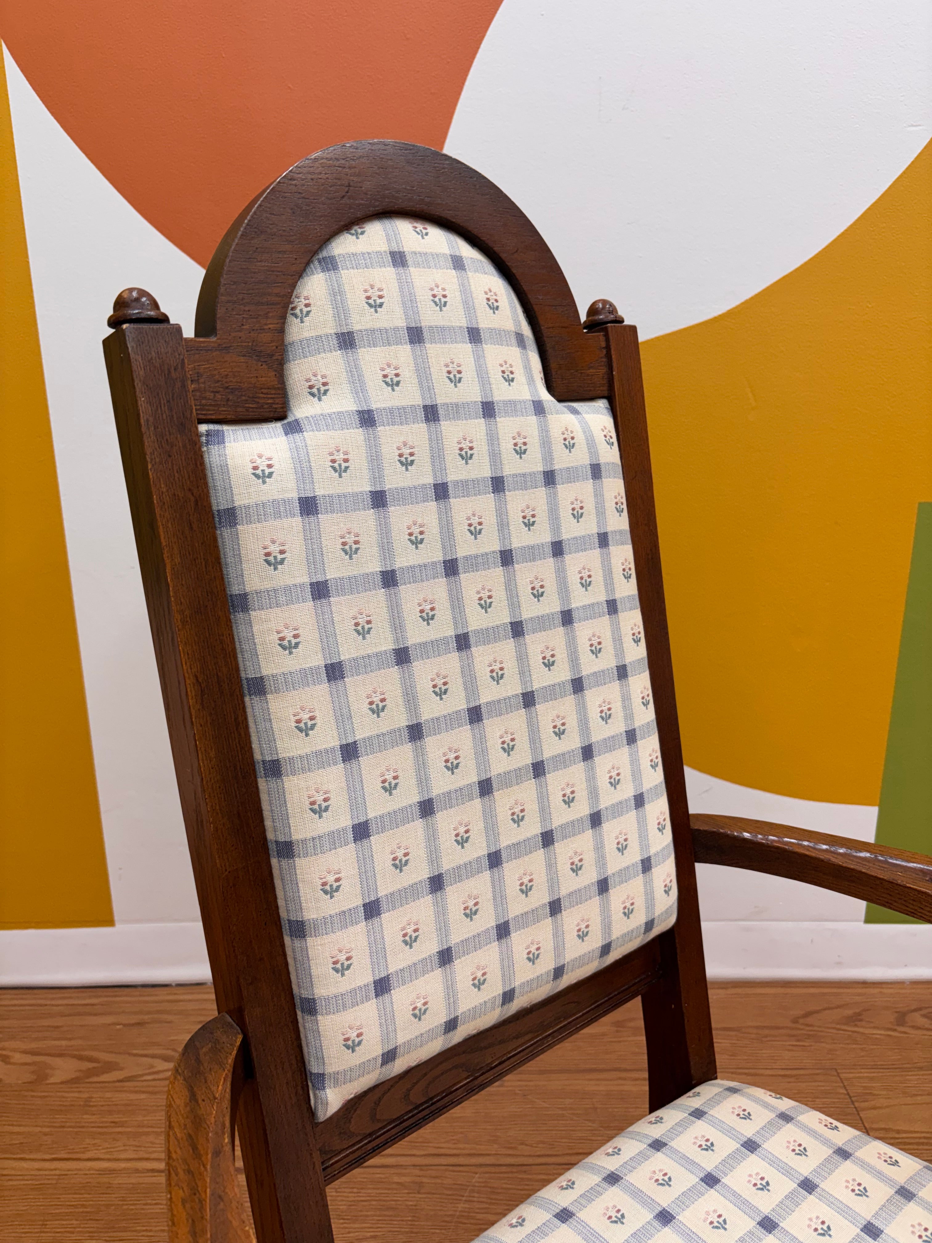 Floral Gingham Dining Armchair (2)