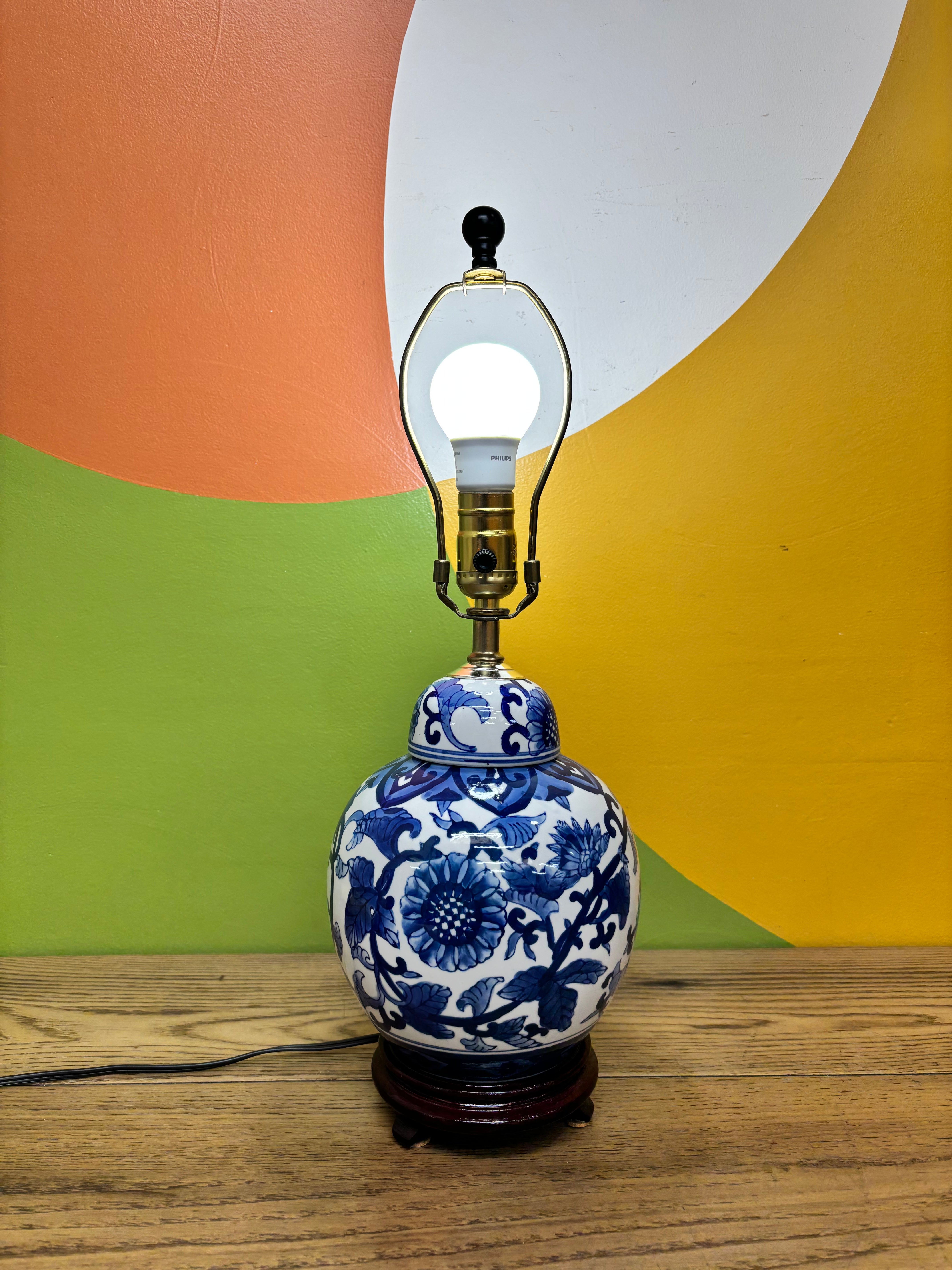 Blue and White Table Lamp