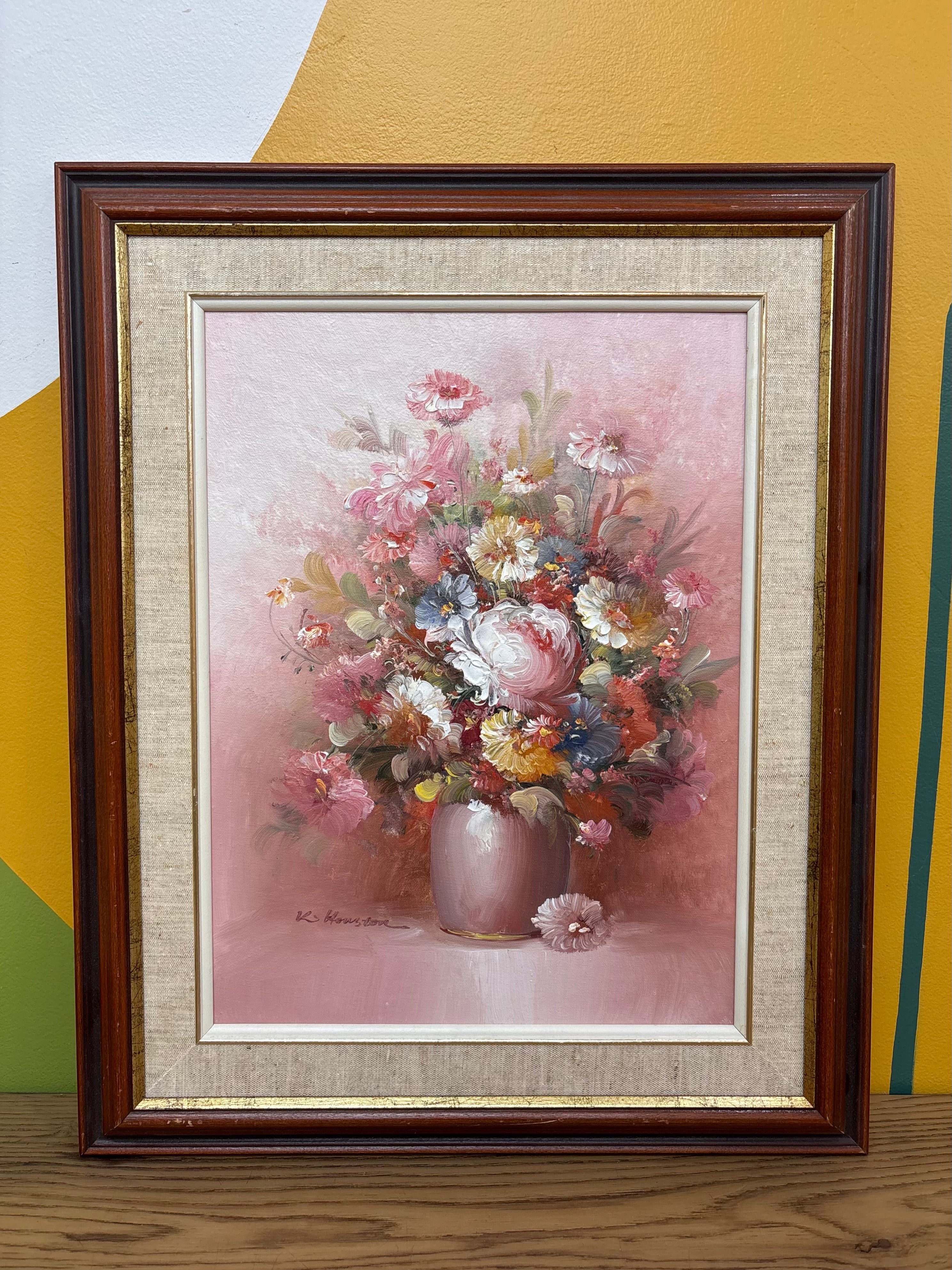 Large Framed Floral Painting