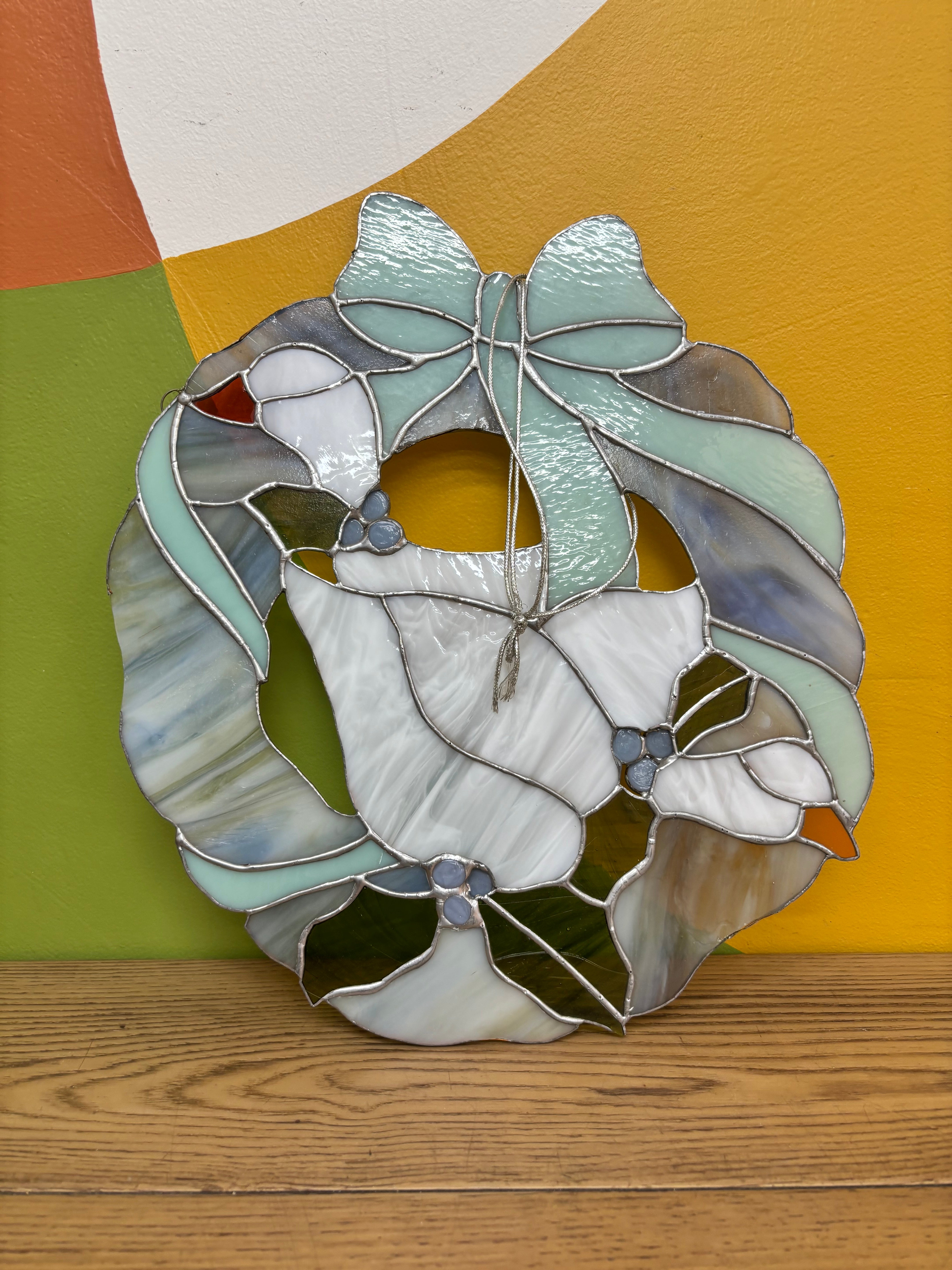Stained Glass Wreath Suncatcher