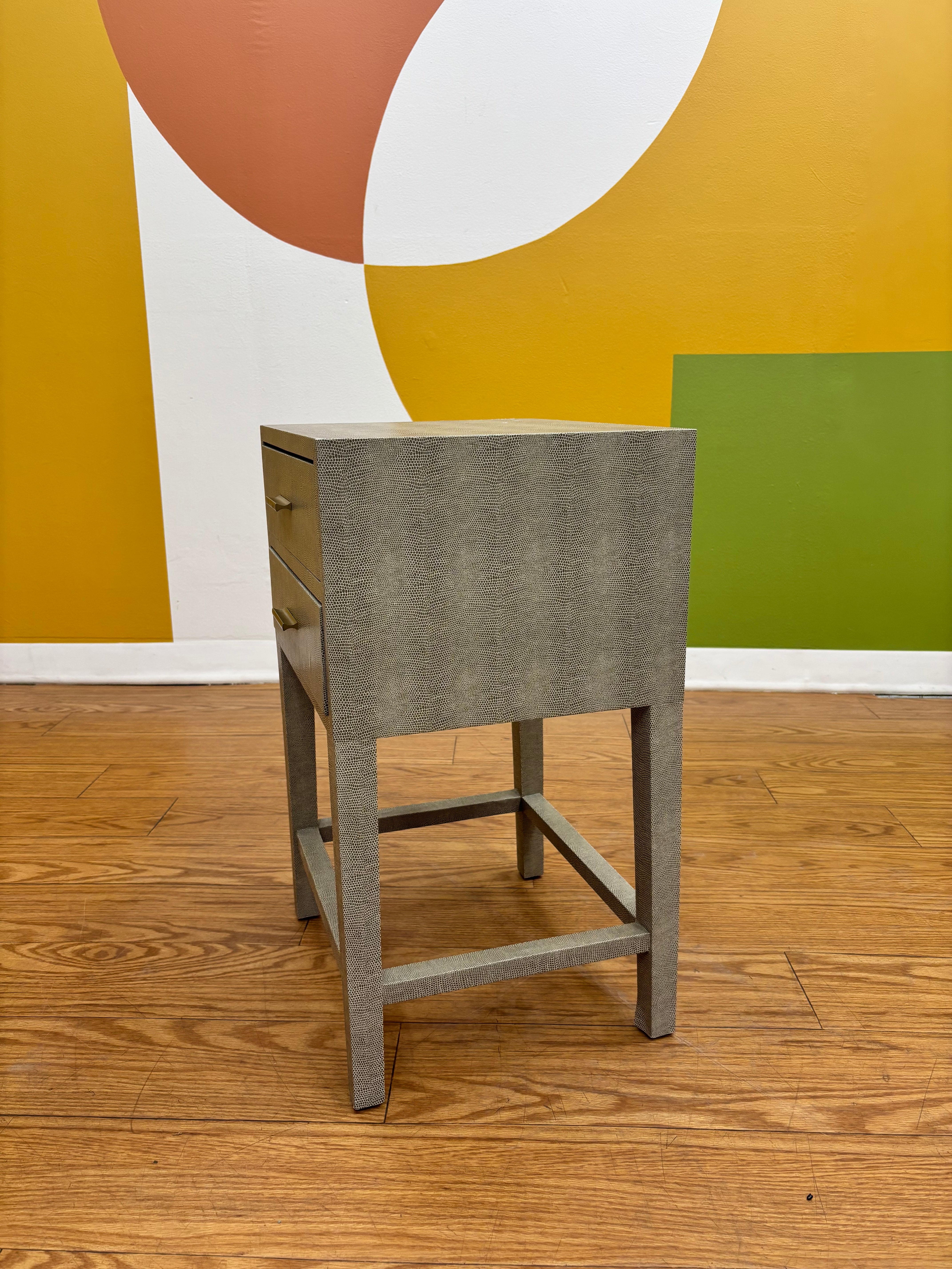 Grey Snake Print Nightstand (2 available)