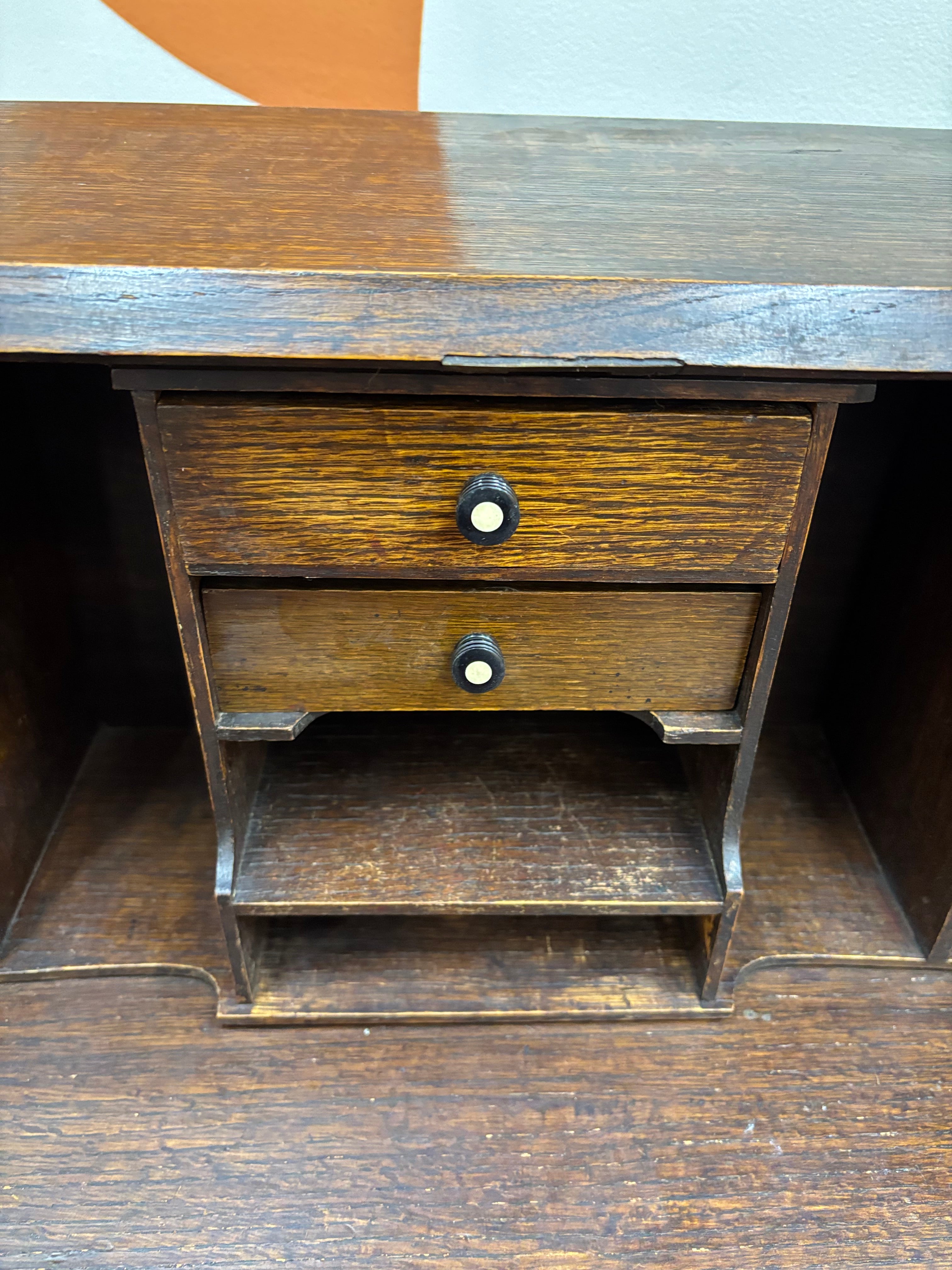 Wood Secretary Desk with Drawers