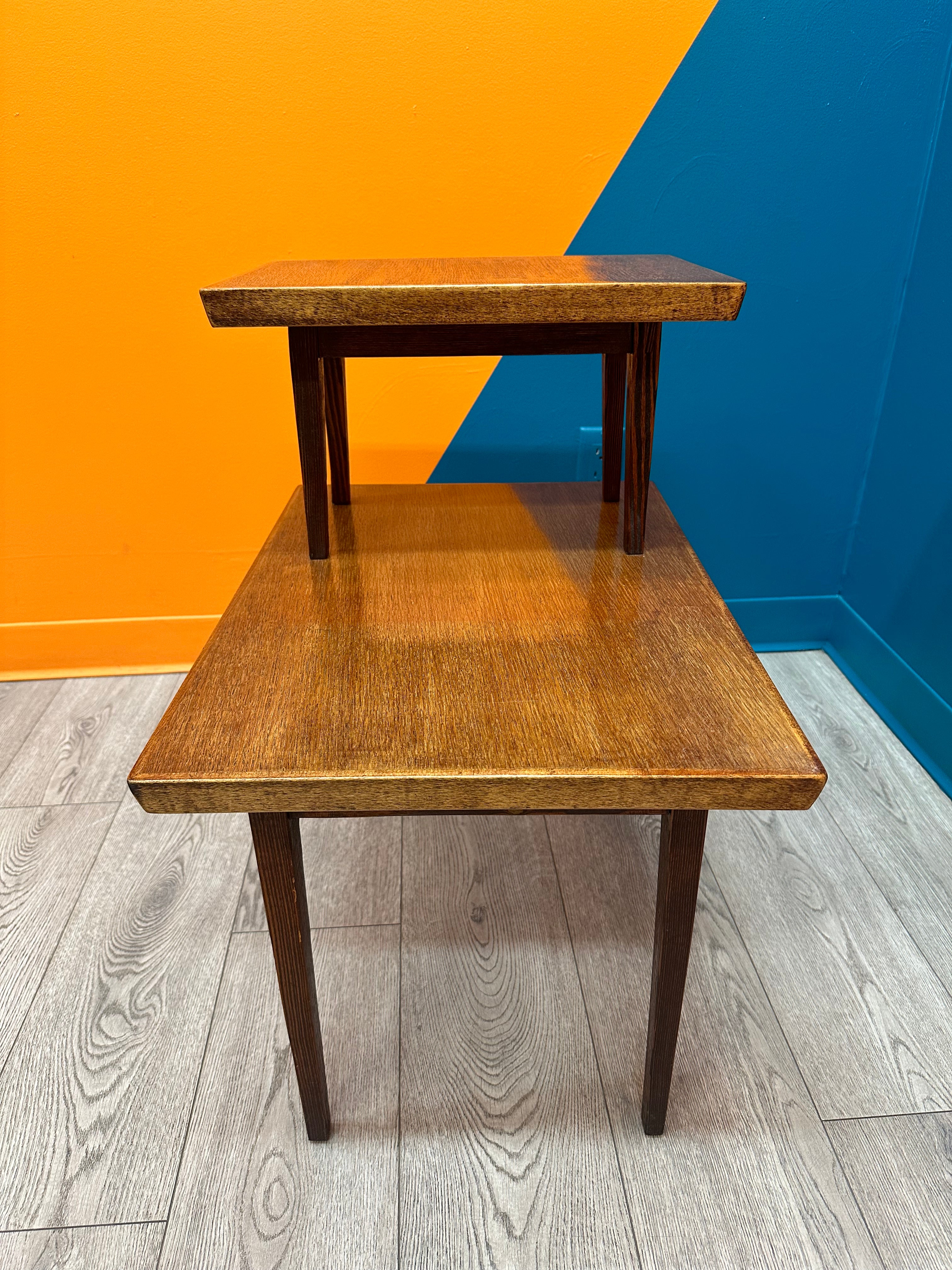 Wood Two Tiered Side Table