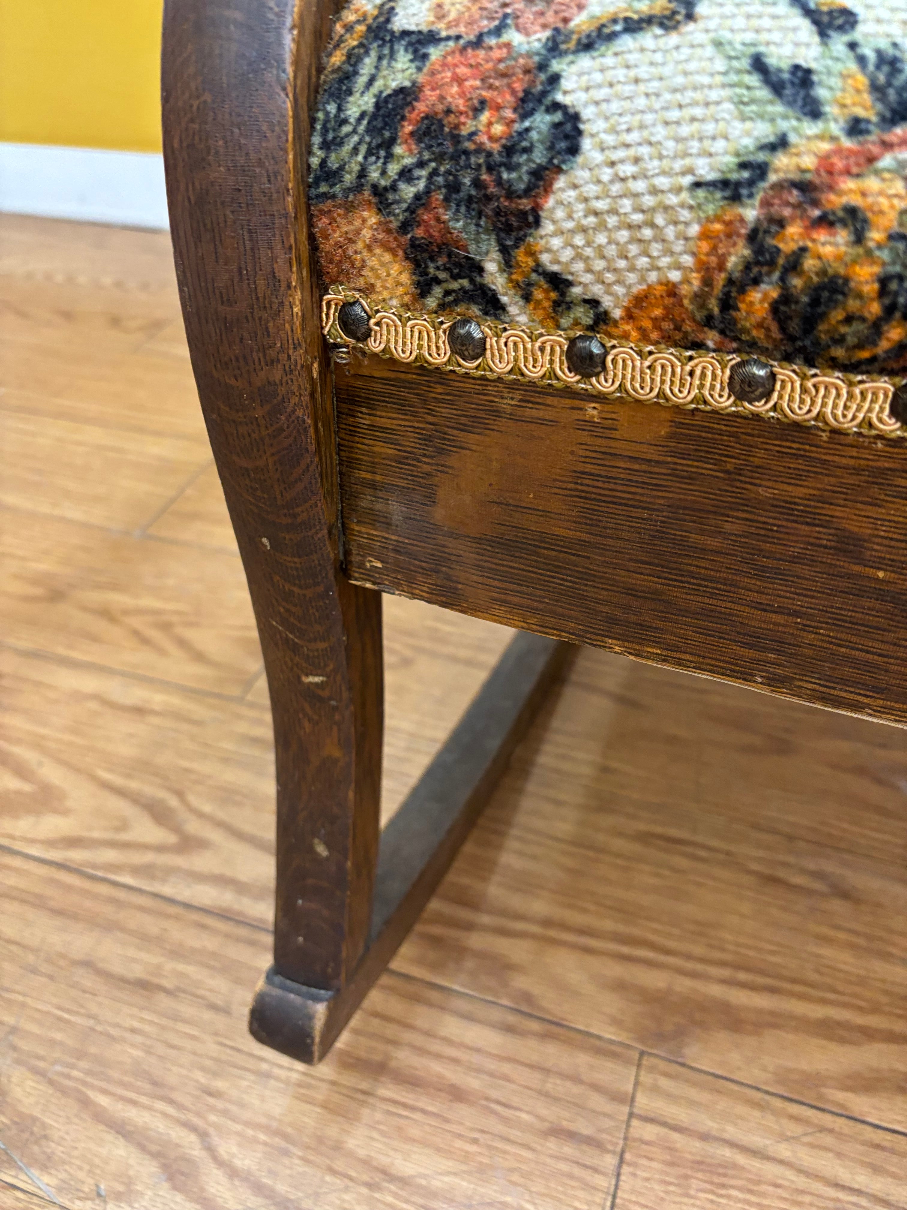 Wood Floral Rocking Chair