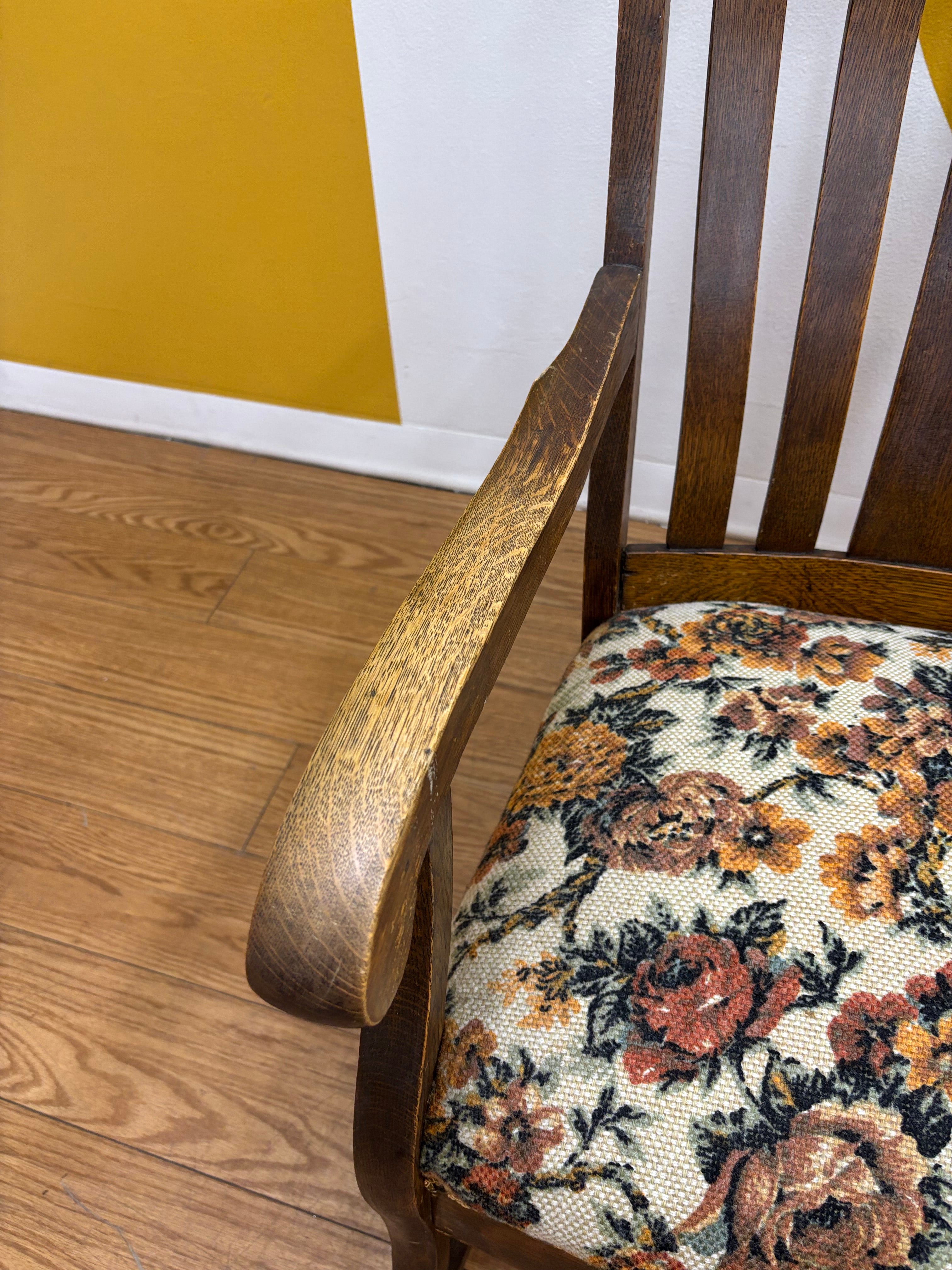 Wood Floral Rocking Chair