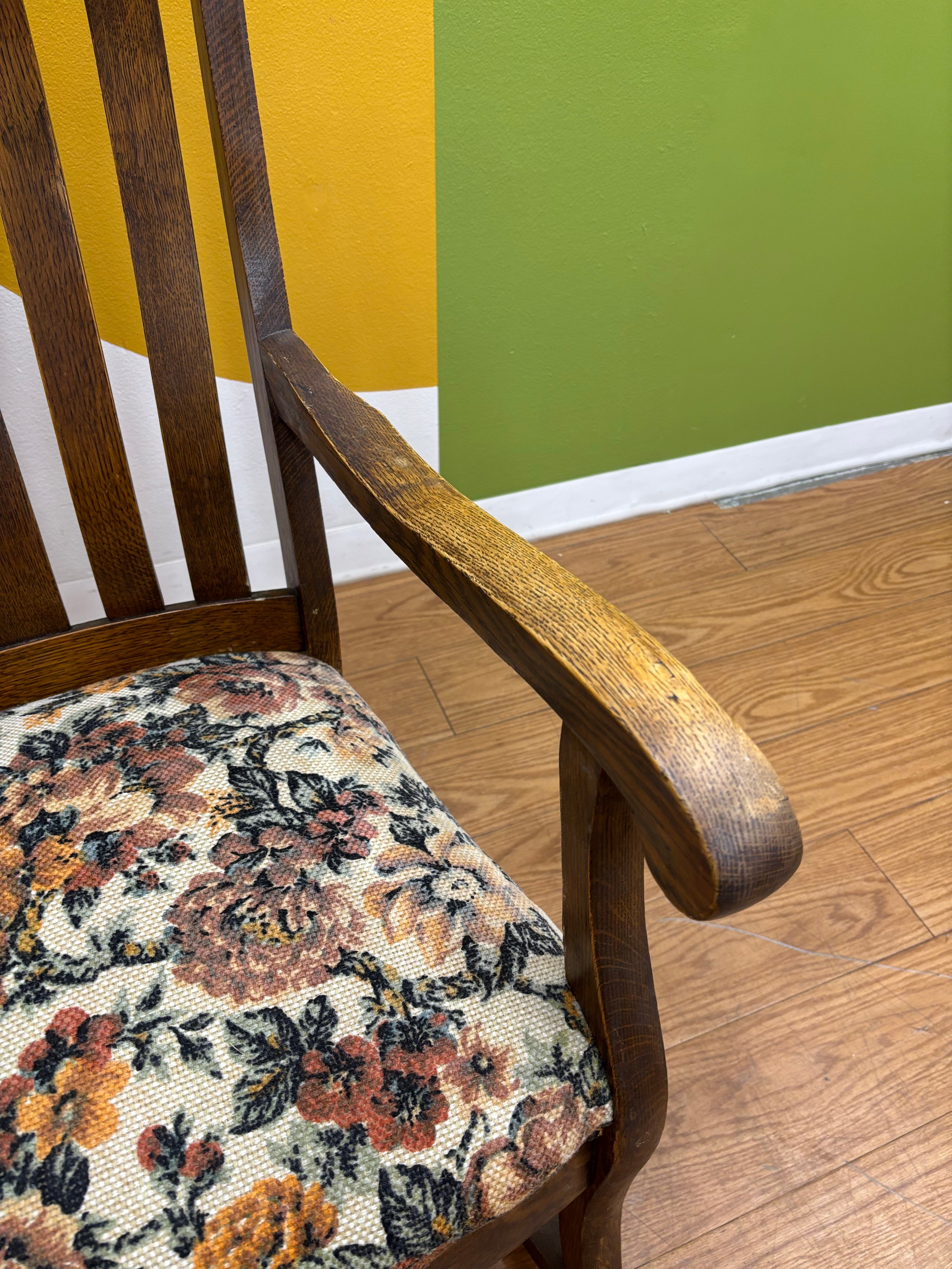 Wood Floral Rocking Chair