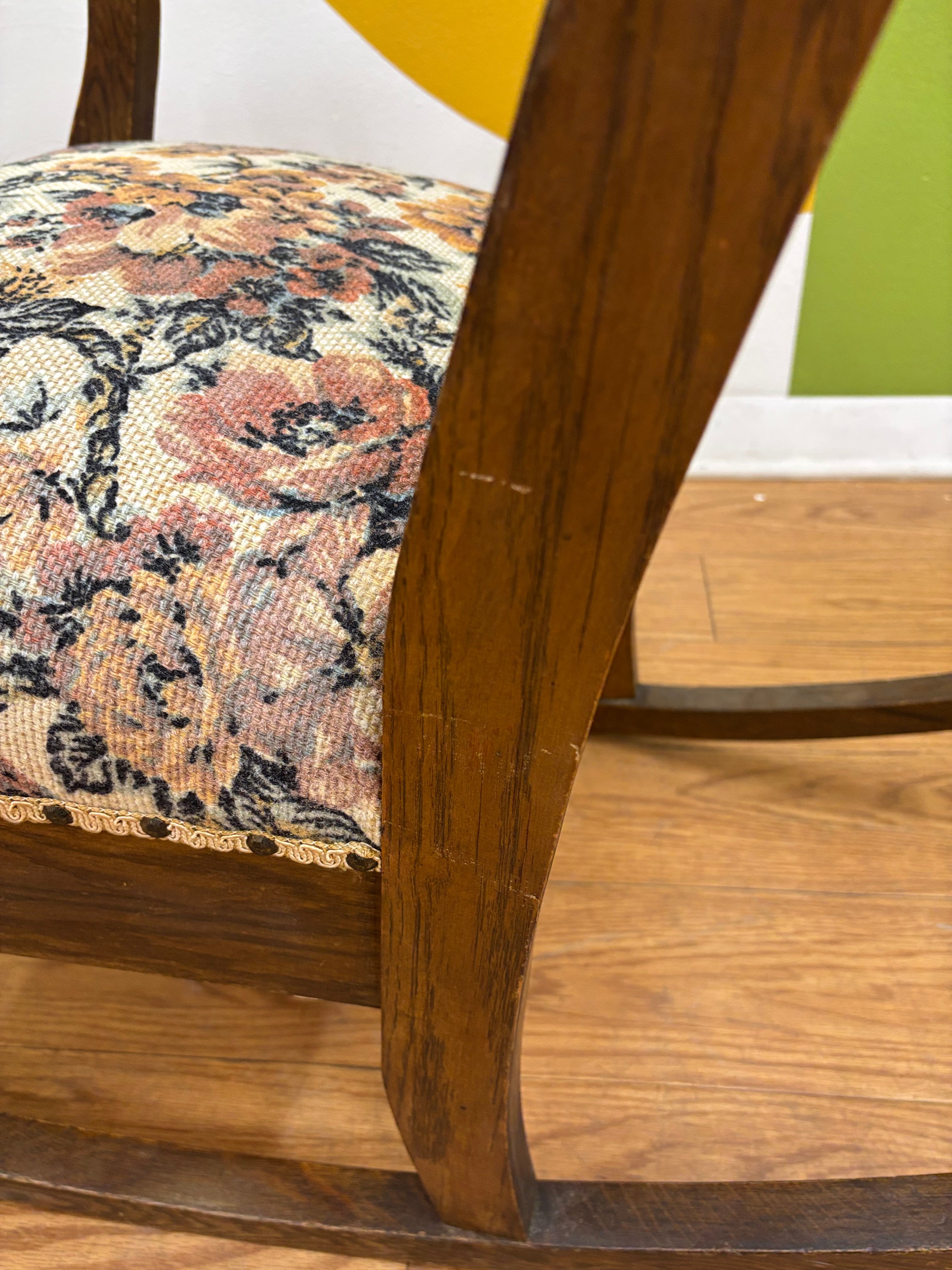 Wood Floral Rocking Chair