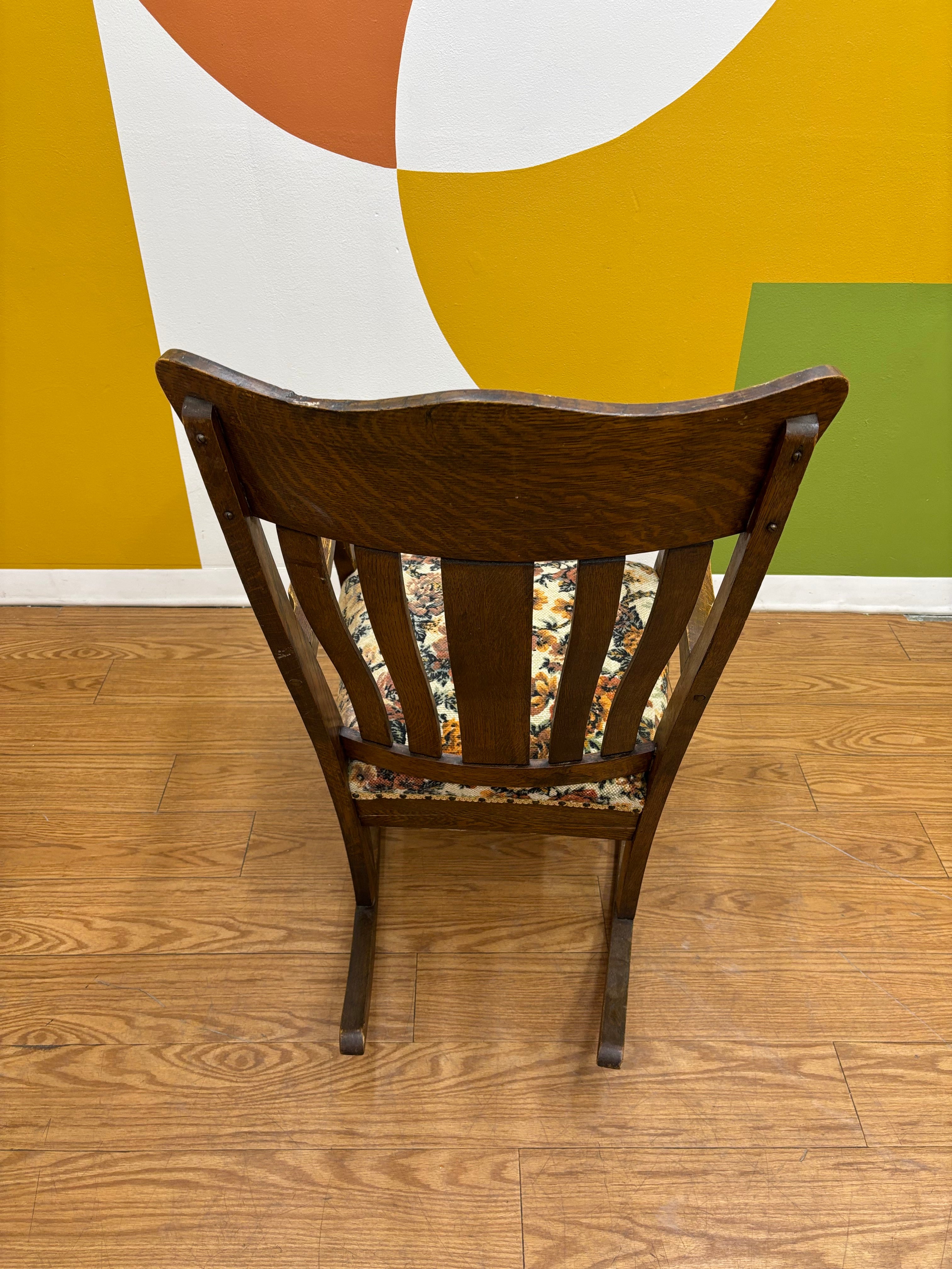 Wood Floral Rocking Chair