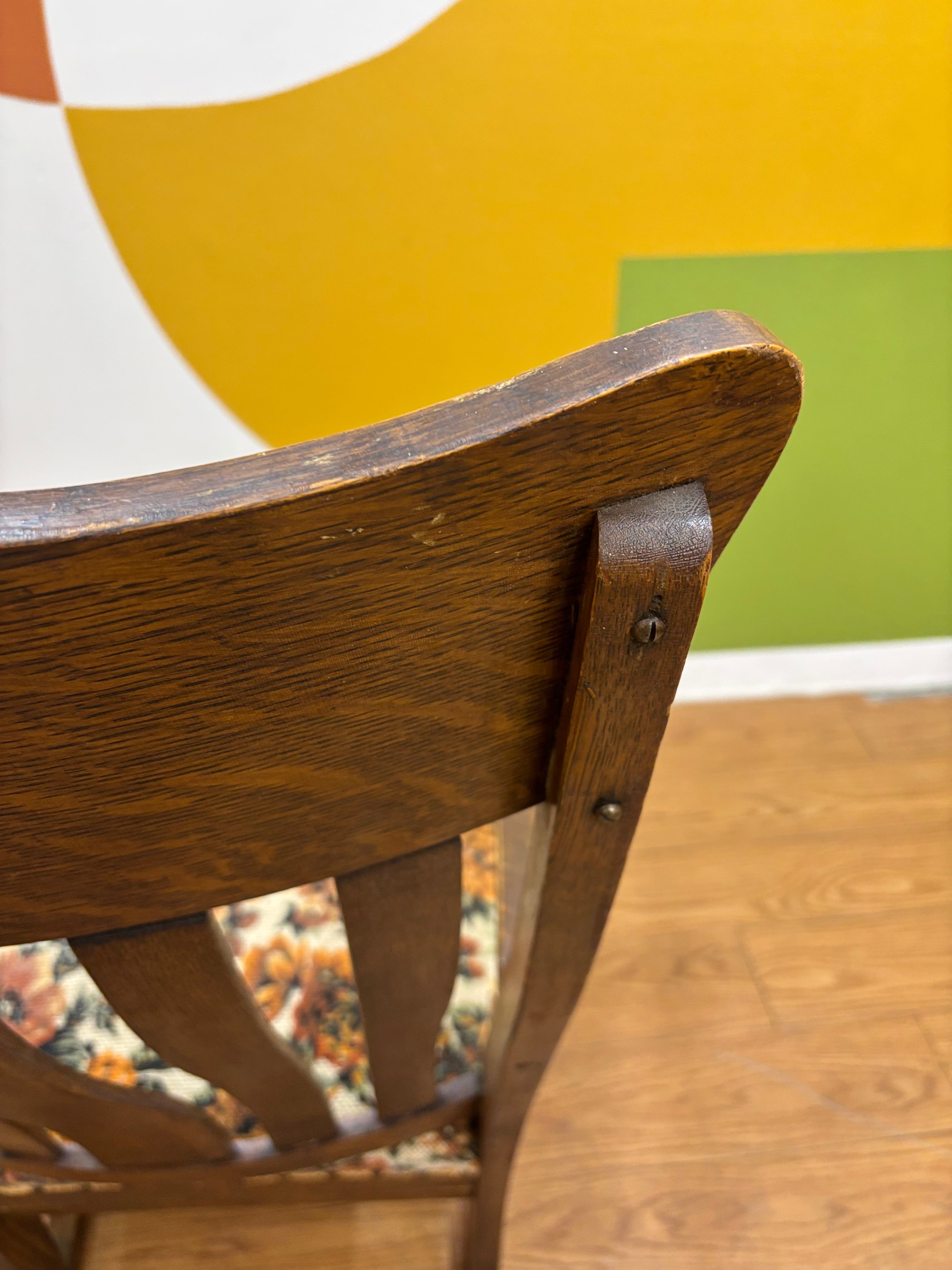 Wood Floral Rocking Chair