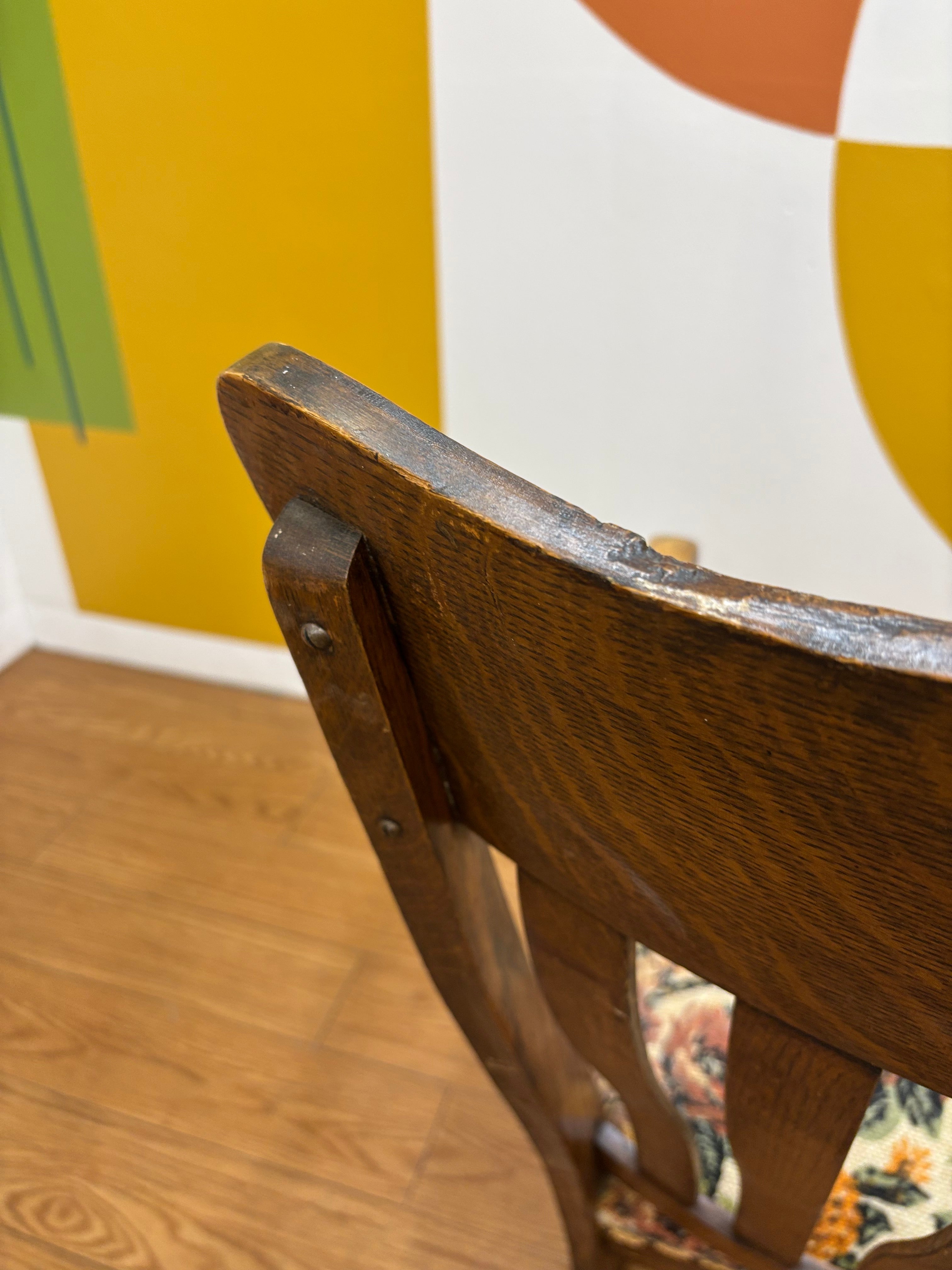 Wood Floral Rocking Chair