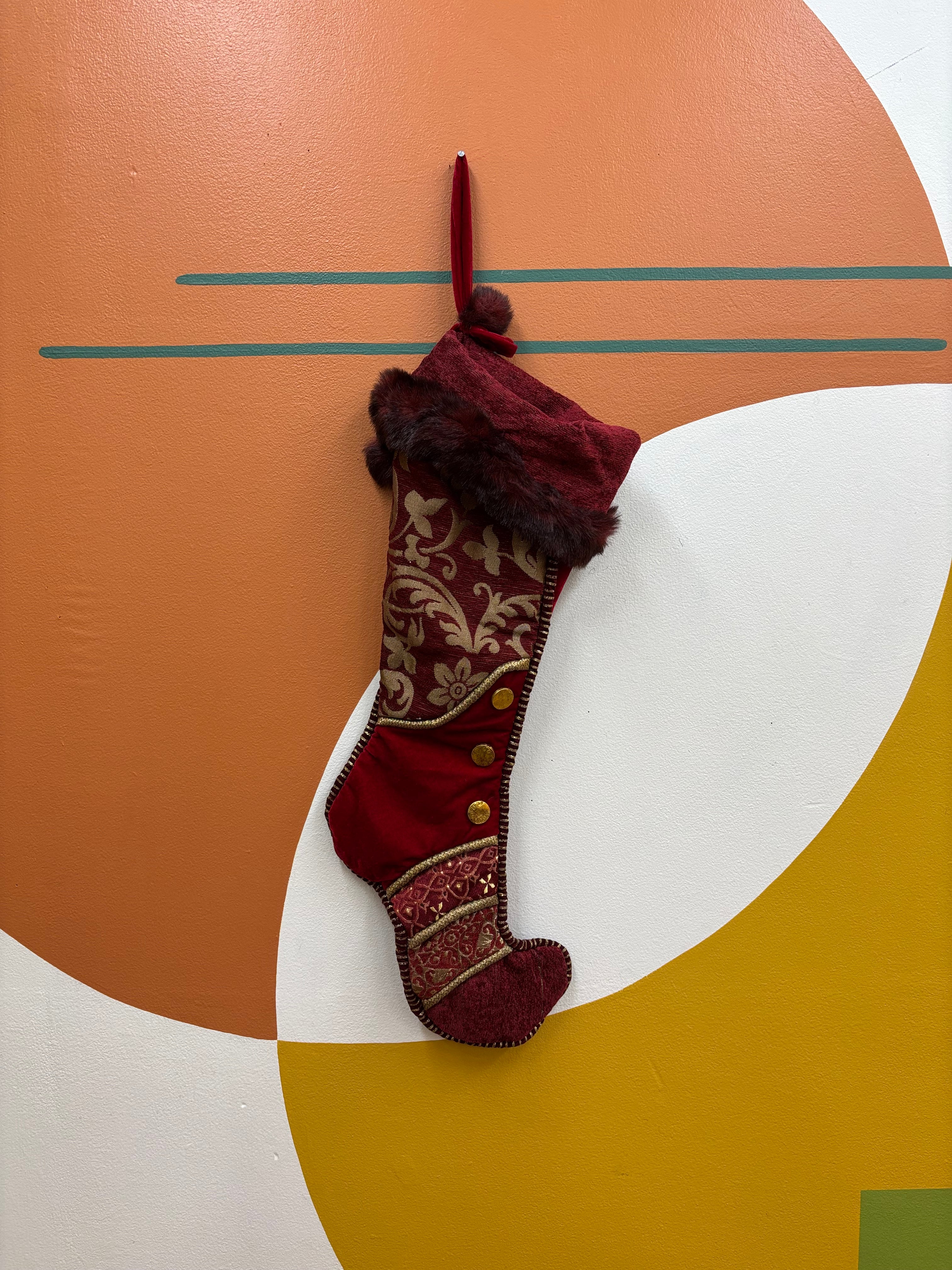 Red Elf Style Stocking